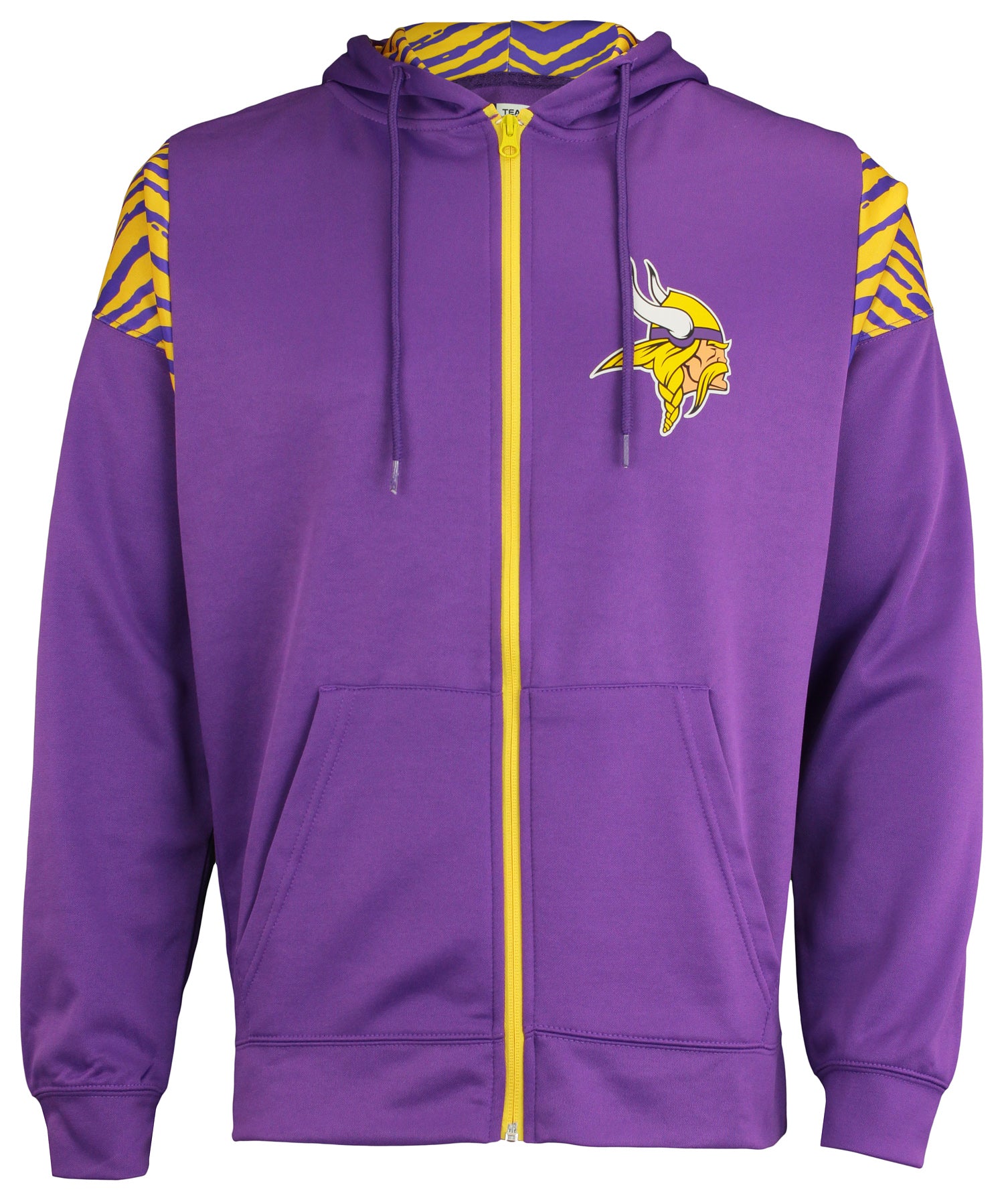 Men's Minnesota Vikings 2-Color Zebra Print Full Zip Fleece NFL Hoodie