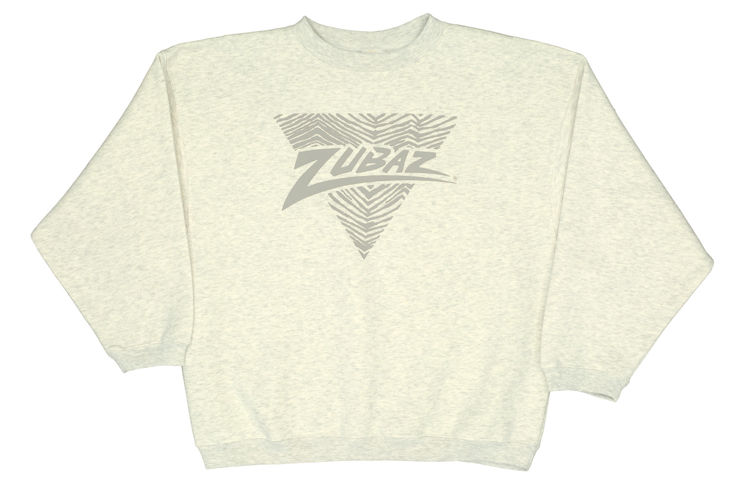 ZUBAZ 88 Men's Heather Gray Oversized Crew Sweatshirt with Zebra Graphic - Hot Deal!