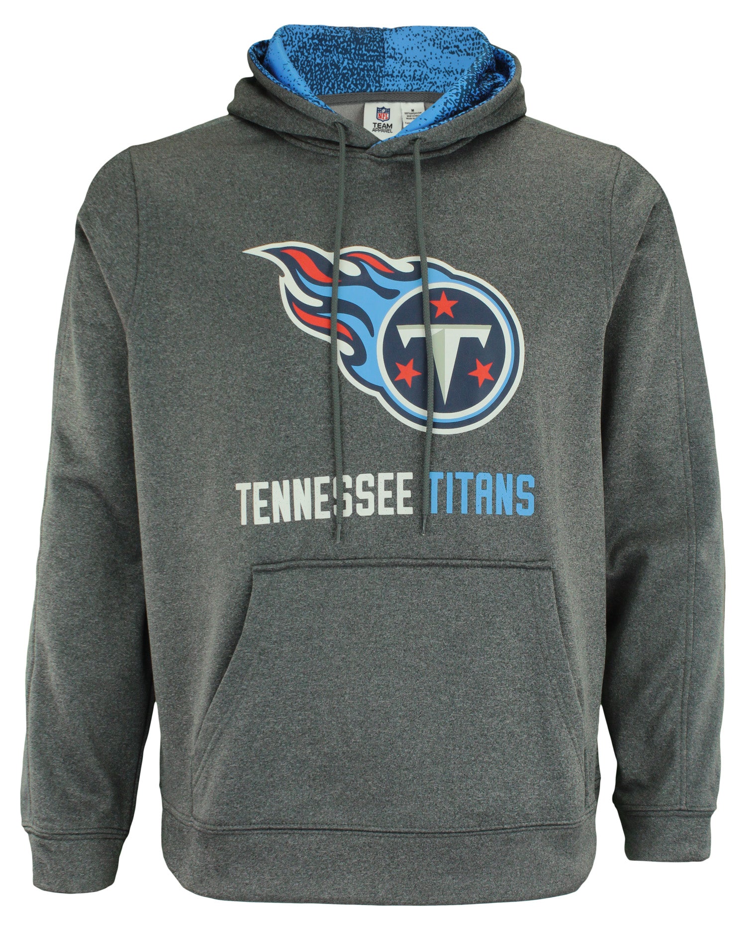 Zubaz Men's Heather Grey NFL Tennessee Titans Performance Fleece Licensed Hoodie