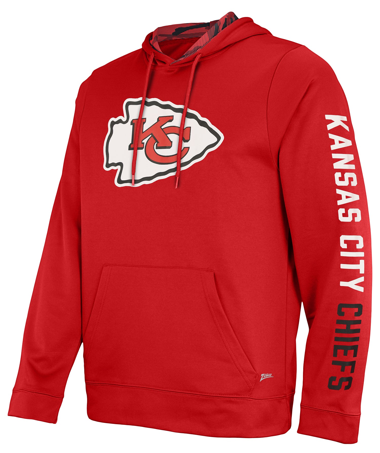 Hot Deal! Zubaz Men's NFL Kansas City Chiefs Solid Team Hoodie with Camo-Lined Hood