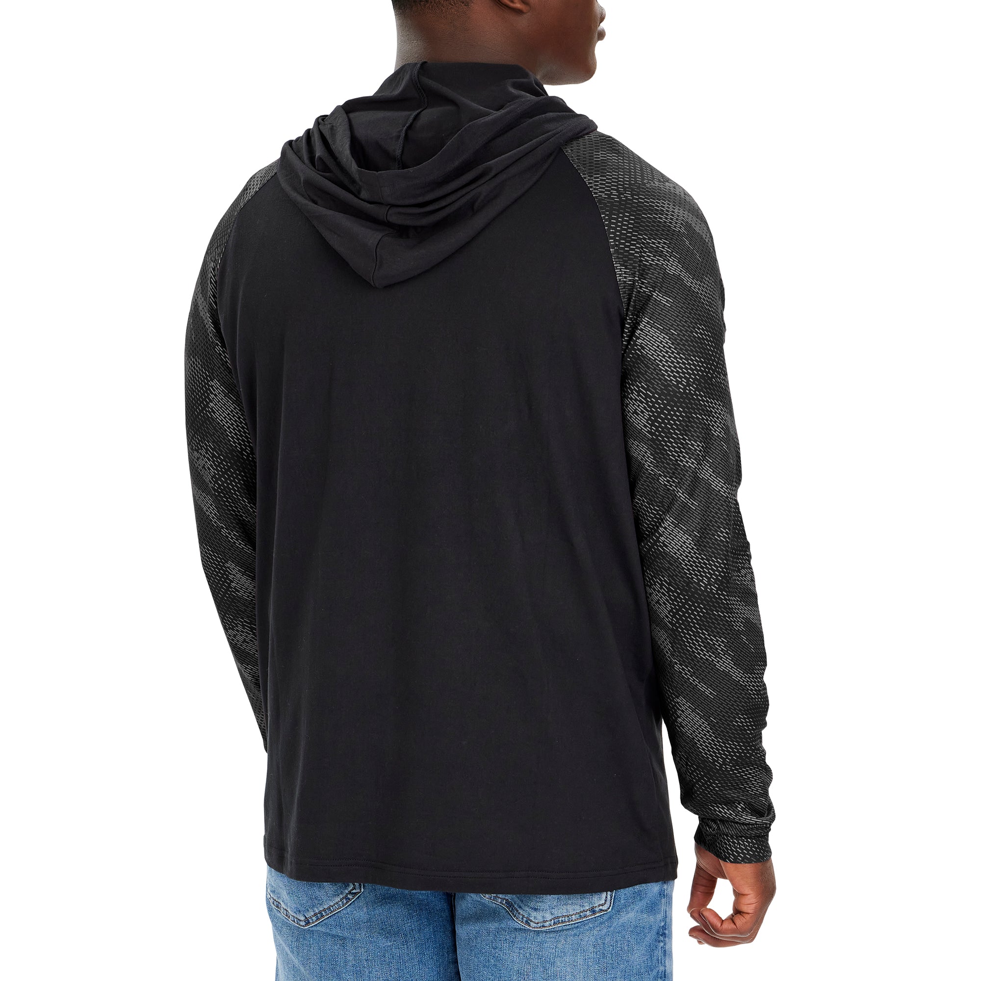 Hot Sale! Zubaz Men's NFL Las Vegas Raiders Viper Print Hooded Pullover Sweatshirt