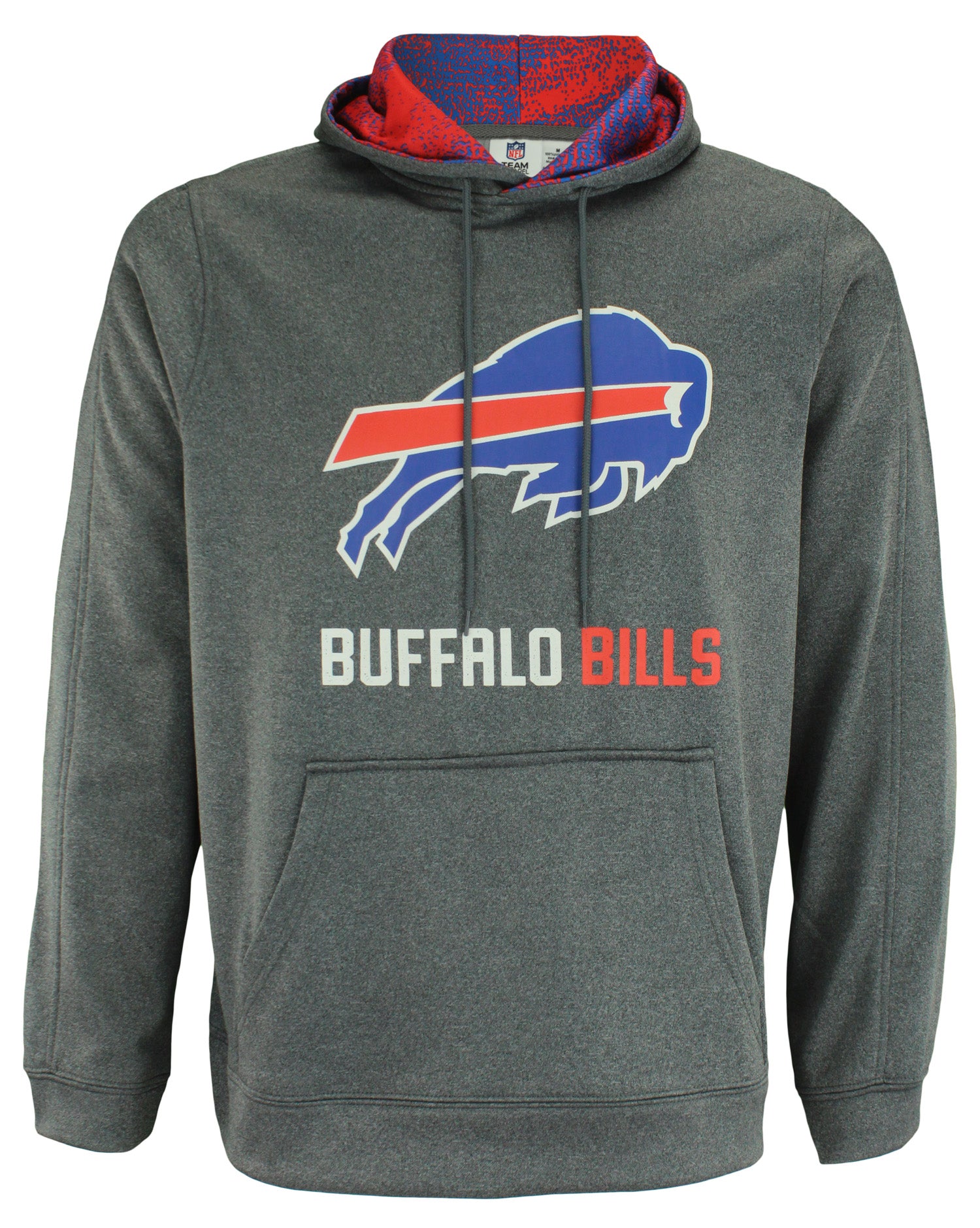 Zubaz Men's Heather Grey Buffalo Bills NFL Performance Fleece Licensed Hoodie