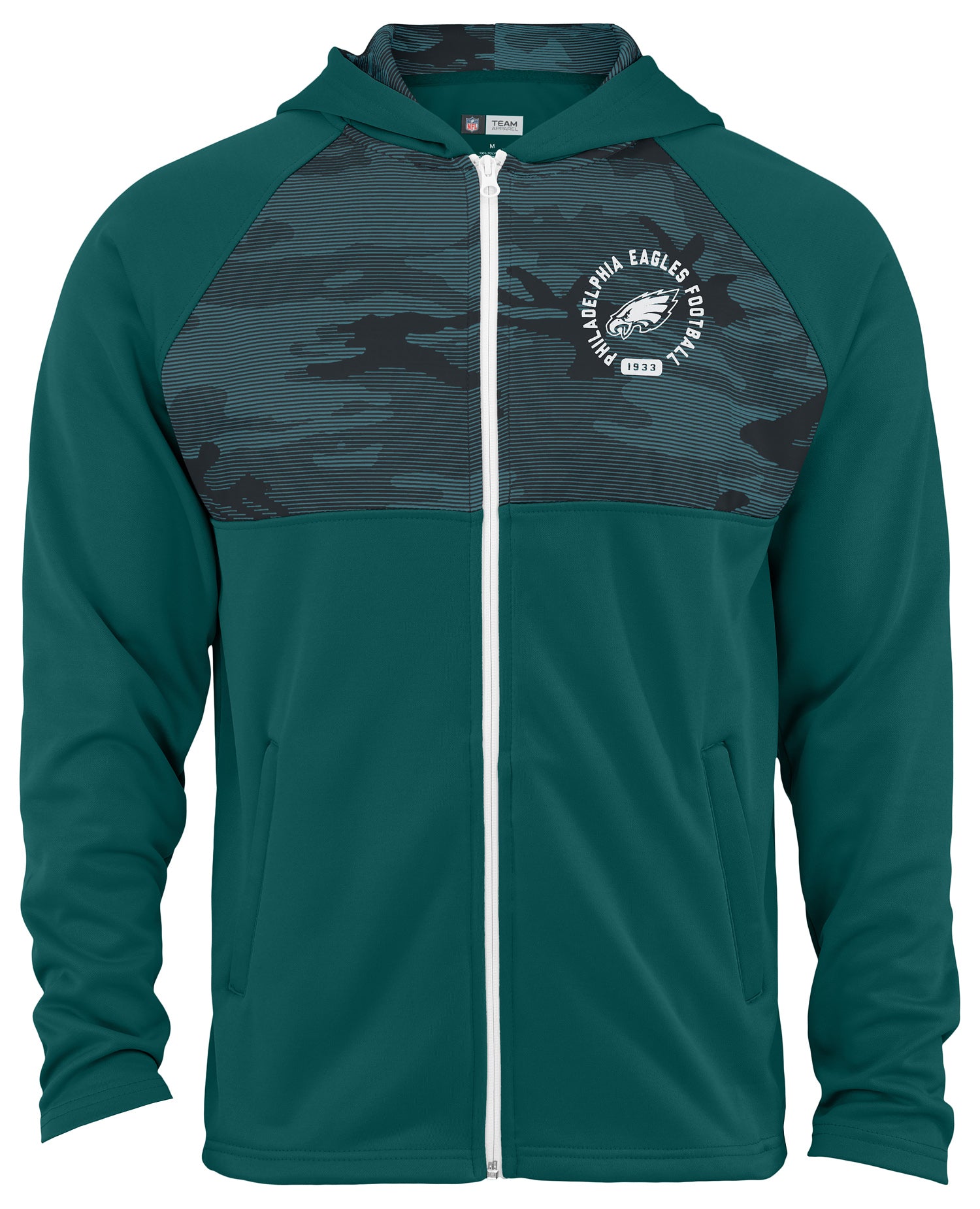 Hot! Zubaz NFL Men's Philadelphia Eagles Full Zip Yoke Hoodie