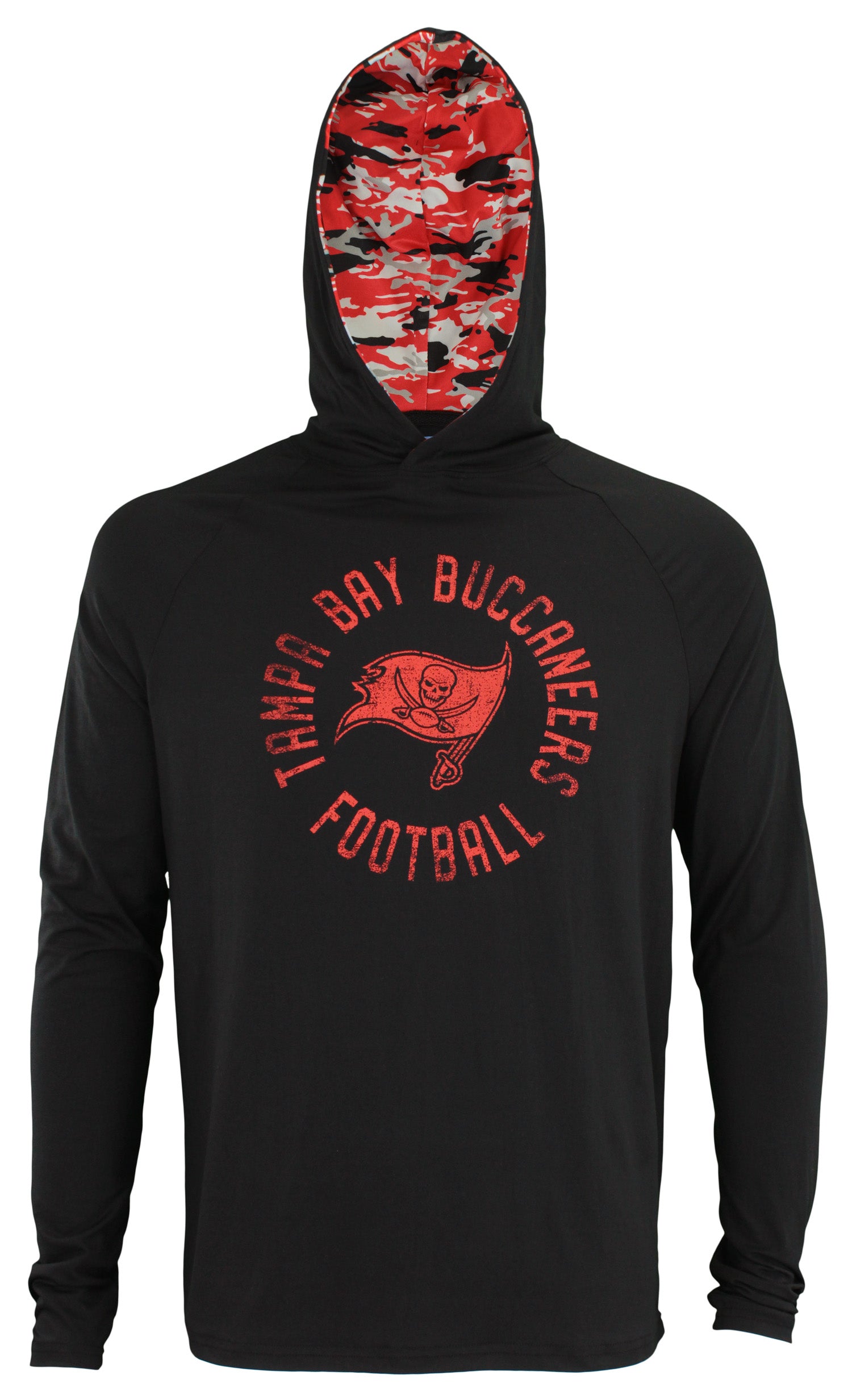 Hot Deal! Zubaz NFL Tampa Bay Buccaneers Lightweight Mini Camo Men's Hooded Long - Sleeve Shirt