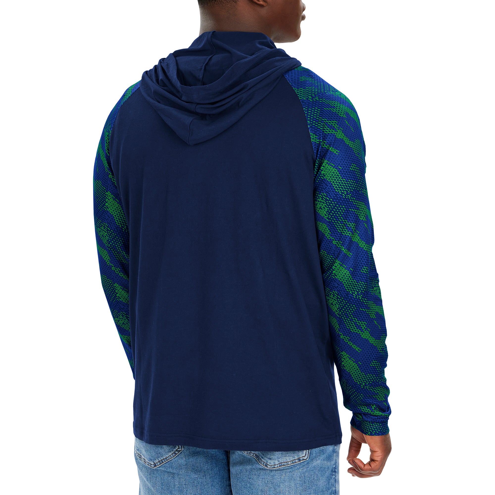 Zubaz Men's NFL Seattle Seahawks Viper Print Lightweight Pullover Hoodie