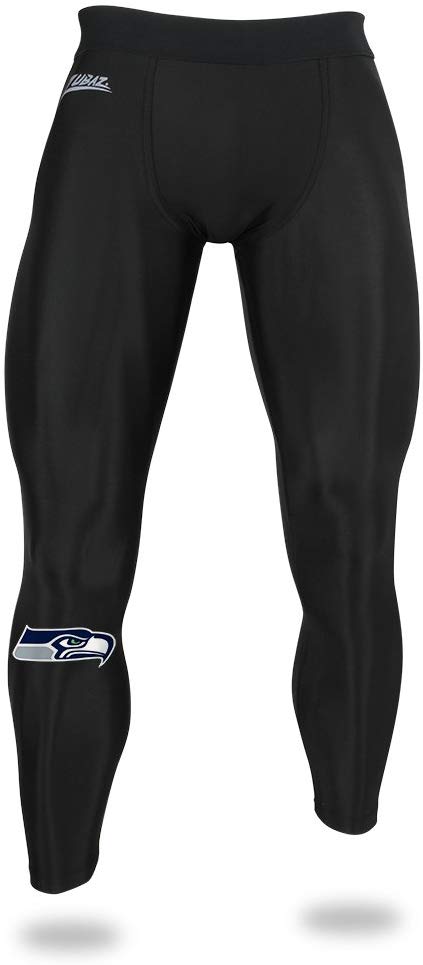 Hot Sale! Zubaz Men's Seattle Seahawks NFL Compression Black Active Leggings for Performance