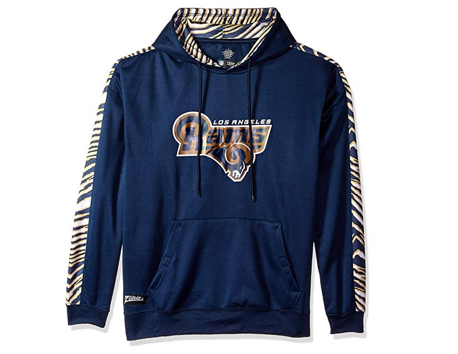 Men's Zubaz NFL Los Angeles Rams Stylish Pullover Hoodie with Zebra Details
