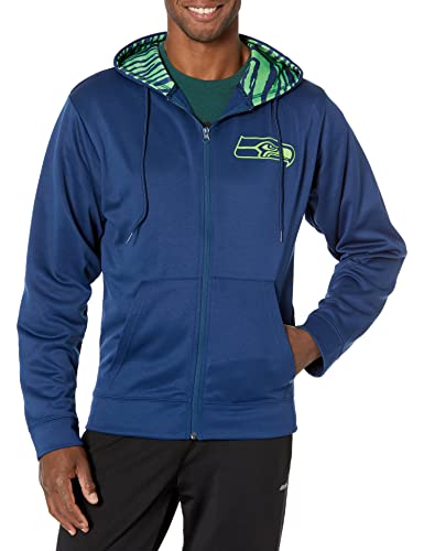Hot Deal! Zubaz NFL Men's Seattle Seahawks Full-Zip Hoodie with Zebra Stripes