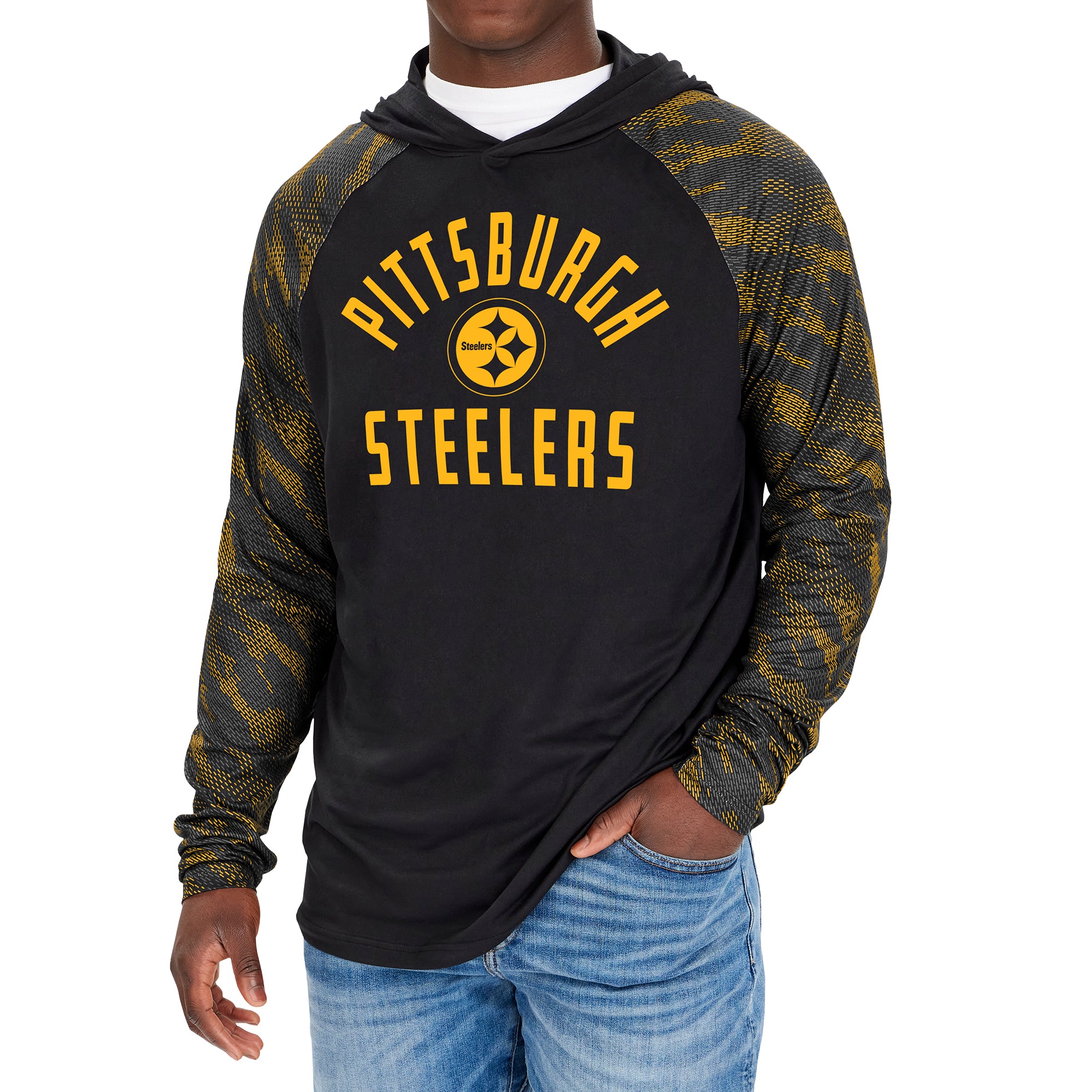 Hot Deal! Men's NFL Pittsburgh Steelers Viper Print Pullover Hooded Sweatshirt by Zubaz