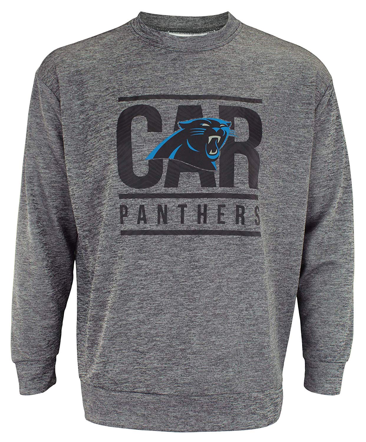 Zubaz Men's Lightweight French Terry Crew Neck NFL Carolina Panthers Sweatshirt