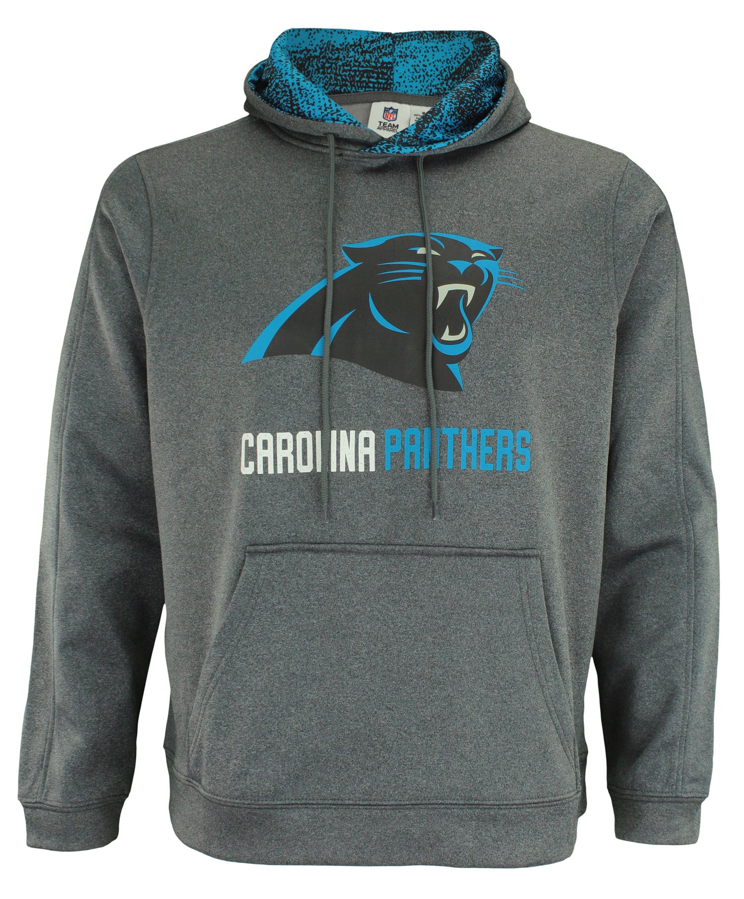 Hot Deal! Zubaz Men's Heather Grey NFL Carolina Panthers Performance Fleece Hoodie