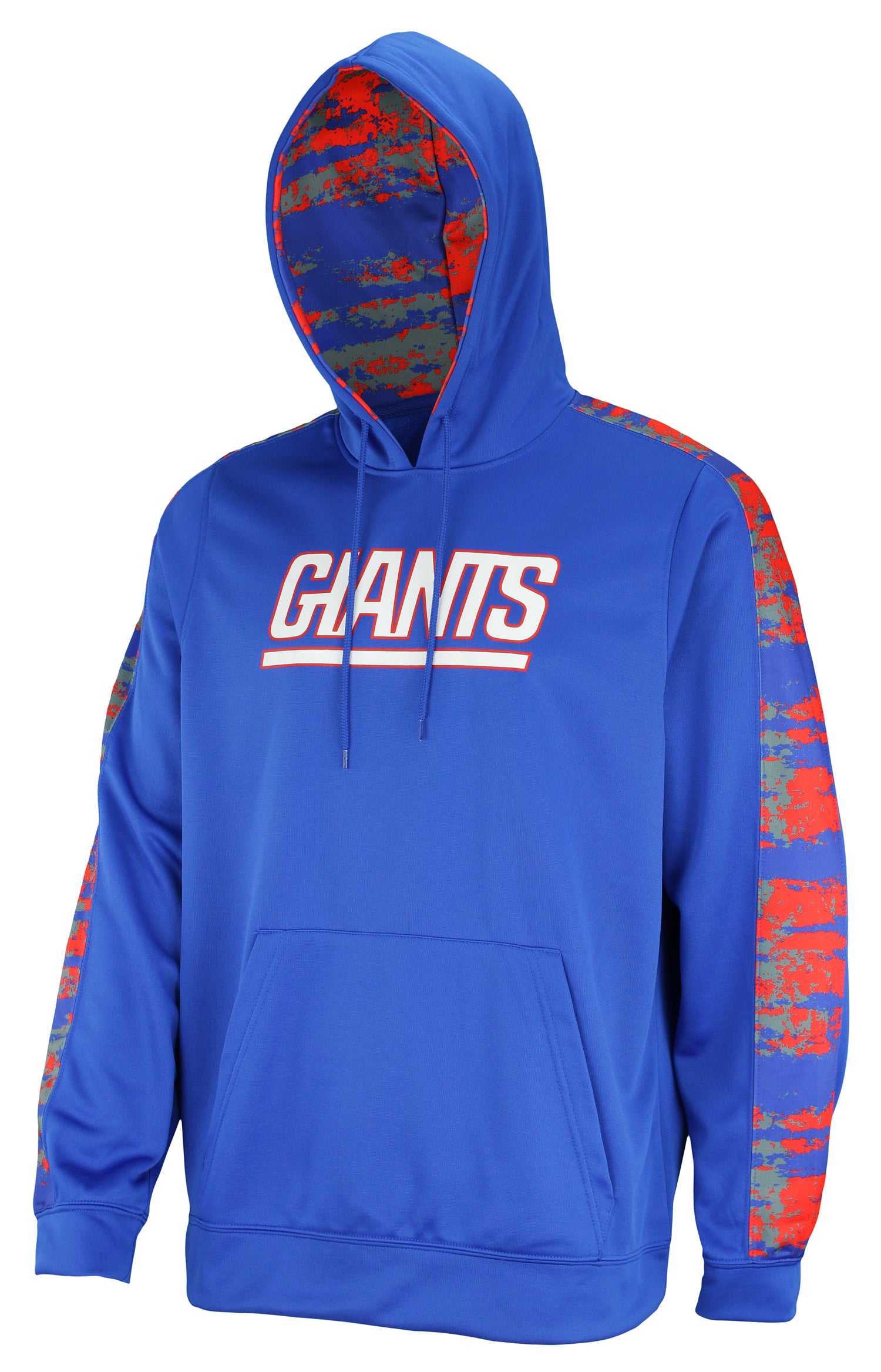 Zubaz Men's New York Giants Oxide-Sleeved Performance Pullover Hoodie