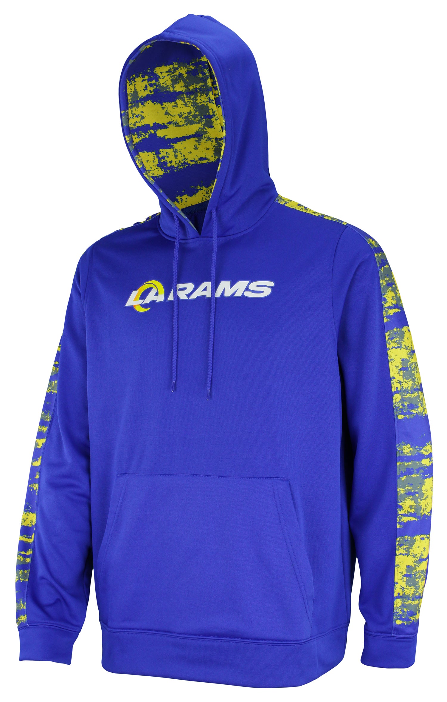 Hot Deal! Zubaz Men's Los Angeles Rams Performance Hoodie with Oxide Sleeves