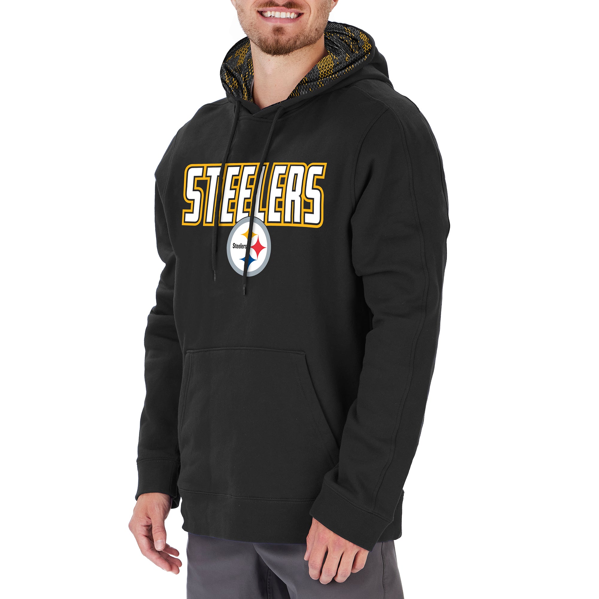 Hot Deal! Zubaz Men's NFL Pittsburgh Steelers Hoodie with Viper Print