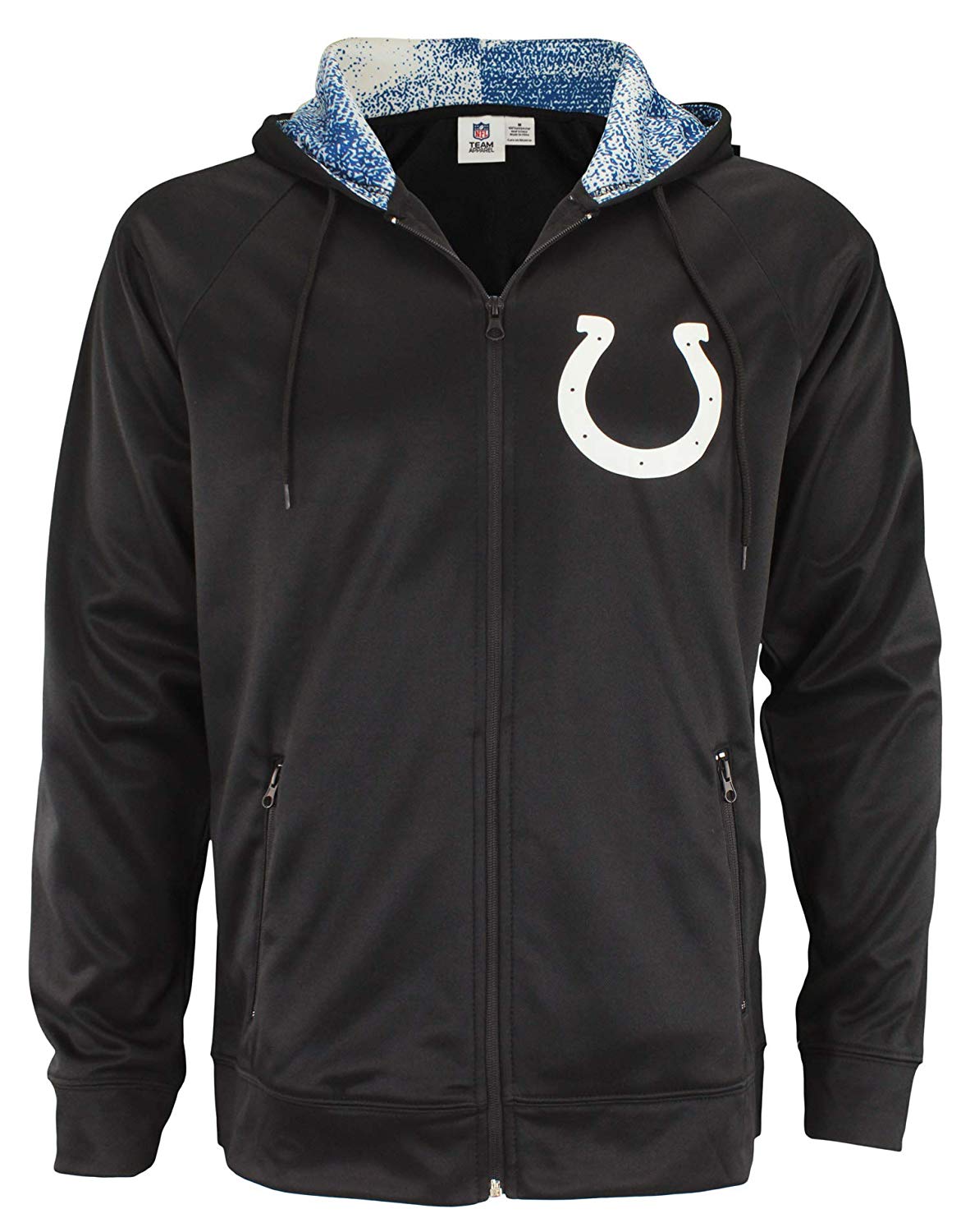 Zubaz Men's Heavyweight Full-Zip Performance Fleece NFL Indianapolis Colts Hoodie