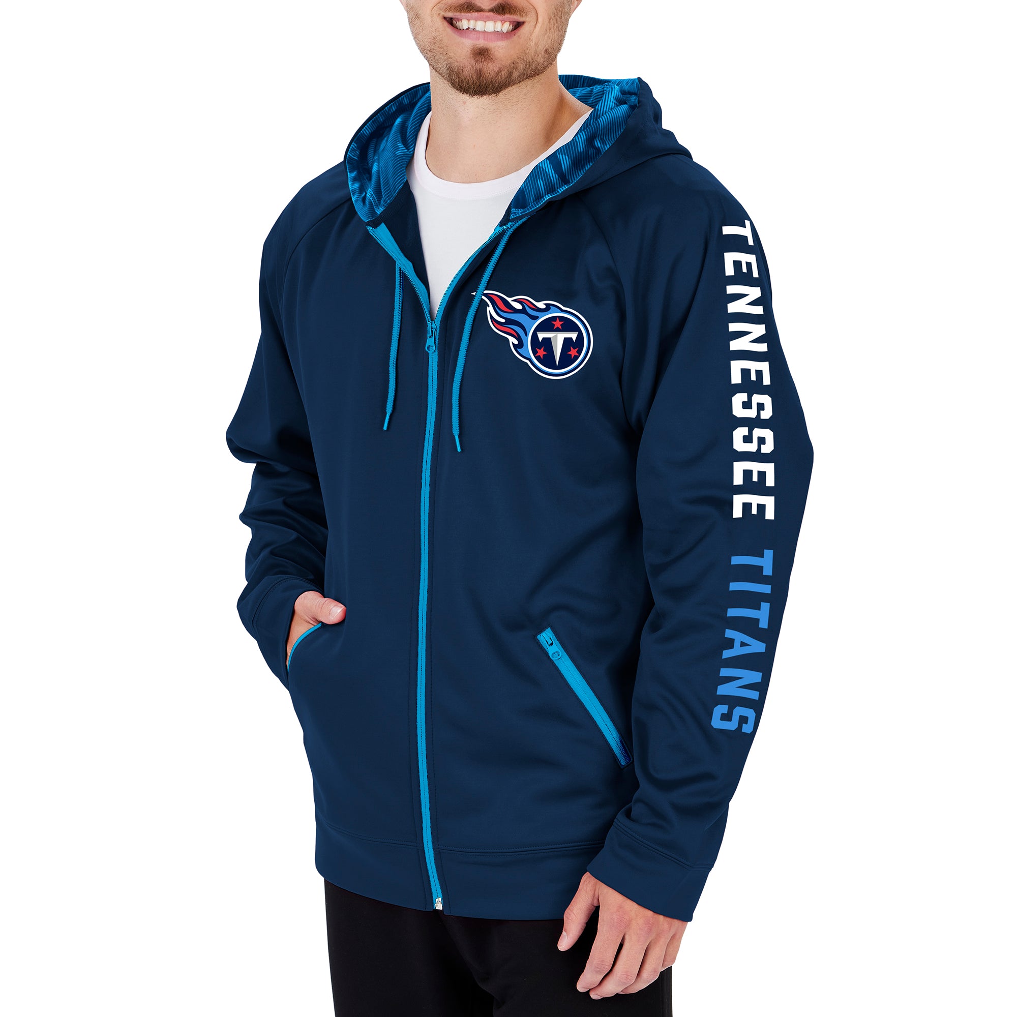 Zubaz Men's Camo Full Zip Hoodie with NFL Tennessee Titans Logos