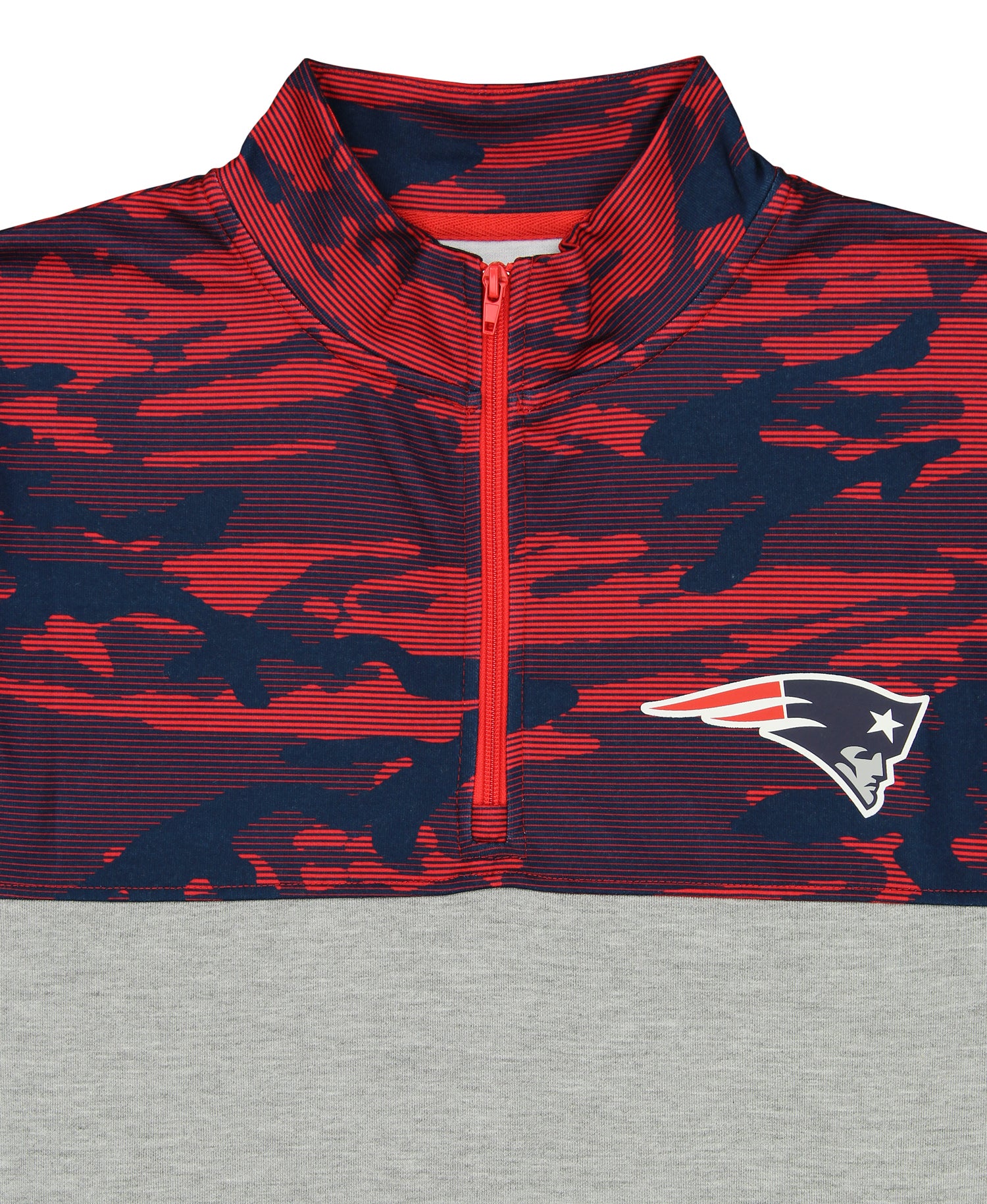Zubaz Men's New England Patriots 1/4 Zip Fleece Pullover with Camo Design