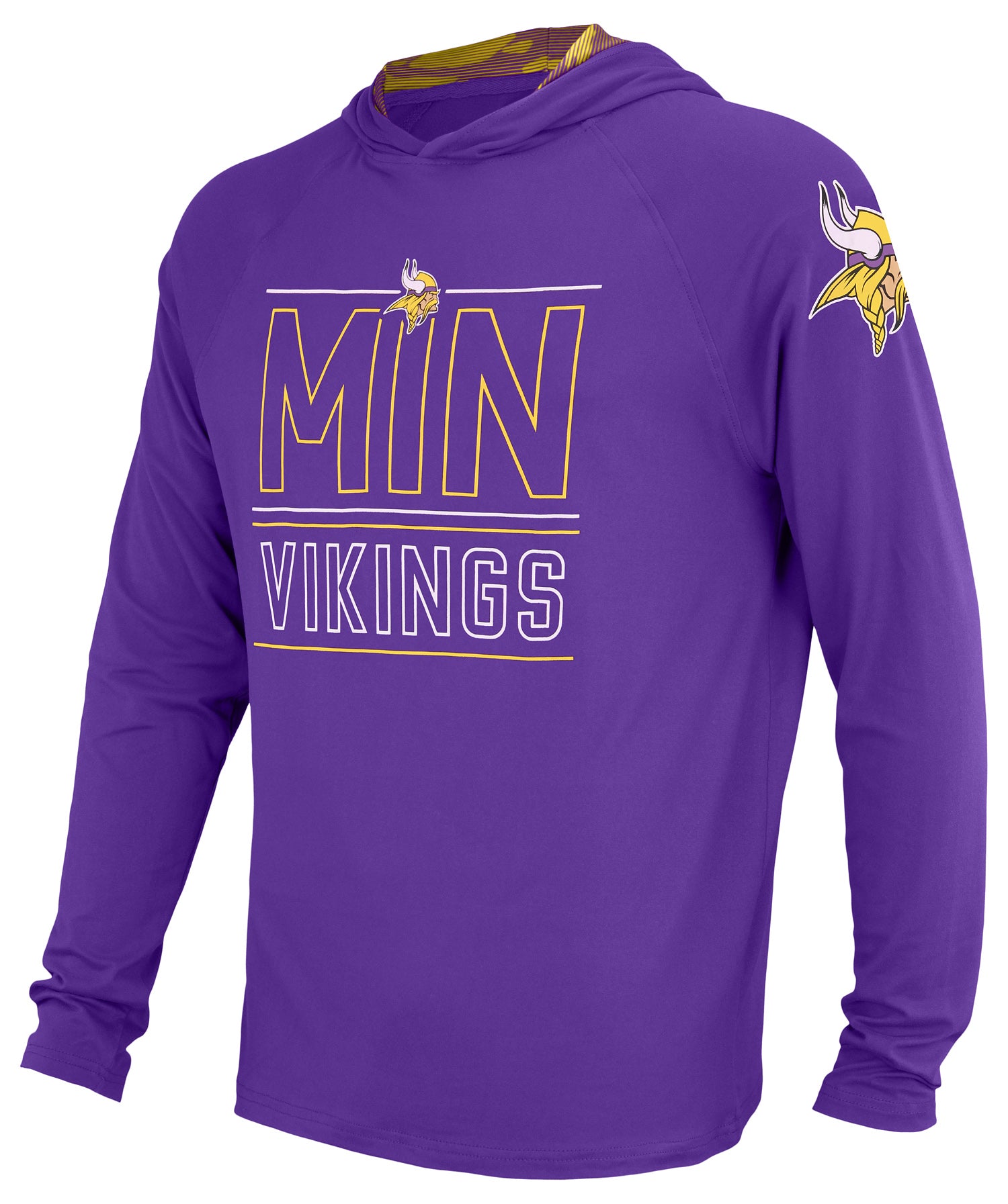 Hot! Zubaz Men's Minnesota Vikings Camo Accent NFL Active Hoodie