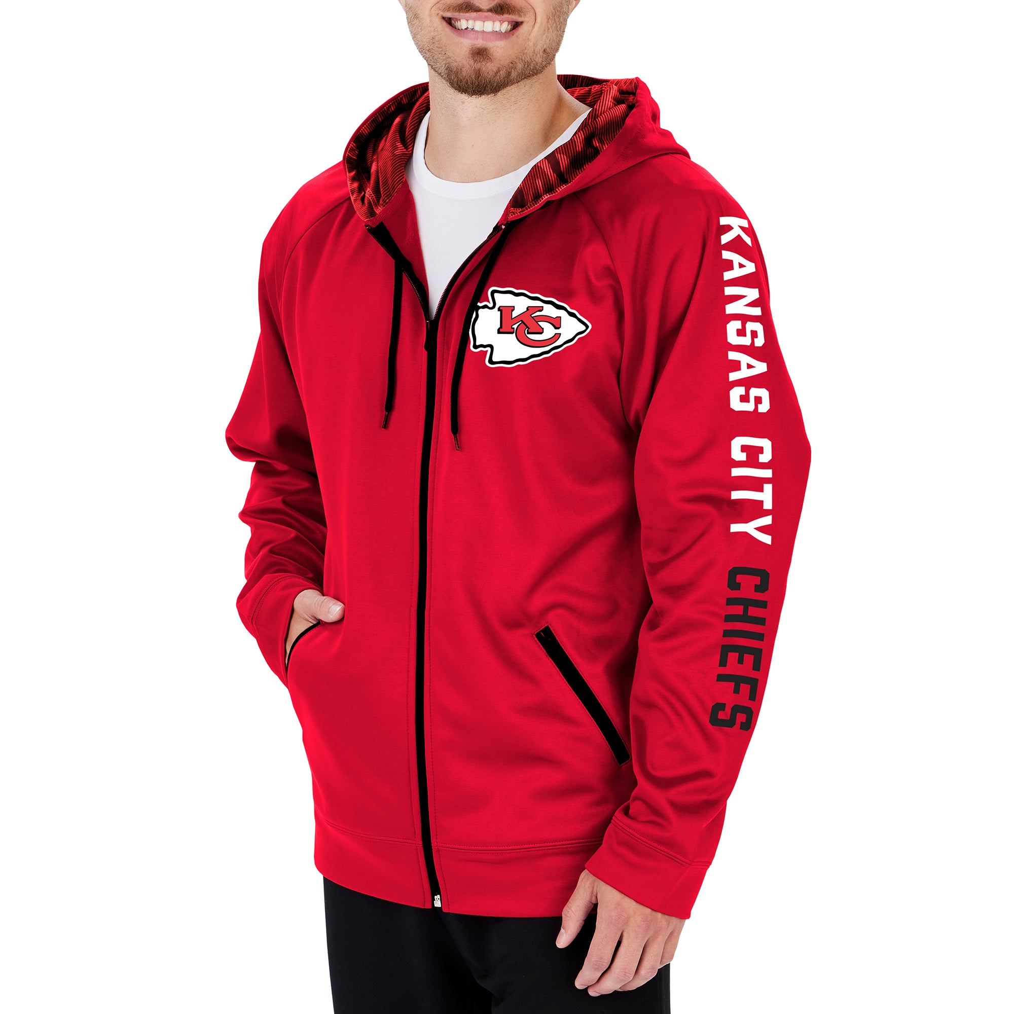 Huge Discount! Zubaz Men's NFL Kansas City Chiefs Full-Zip Camouflaged Fleece Hoodie