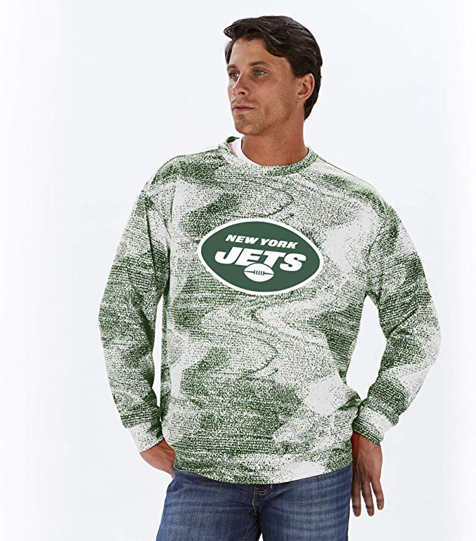 Hot! Zubaz NFL New York Jets Men's Static Crew Neck Sweatshirt