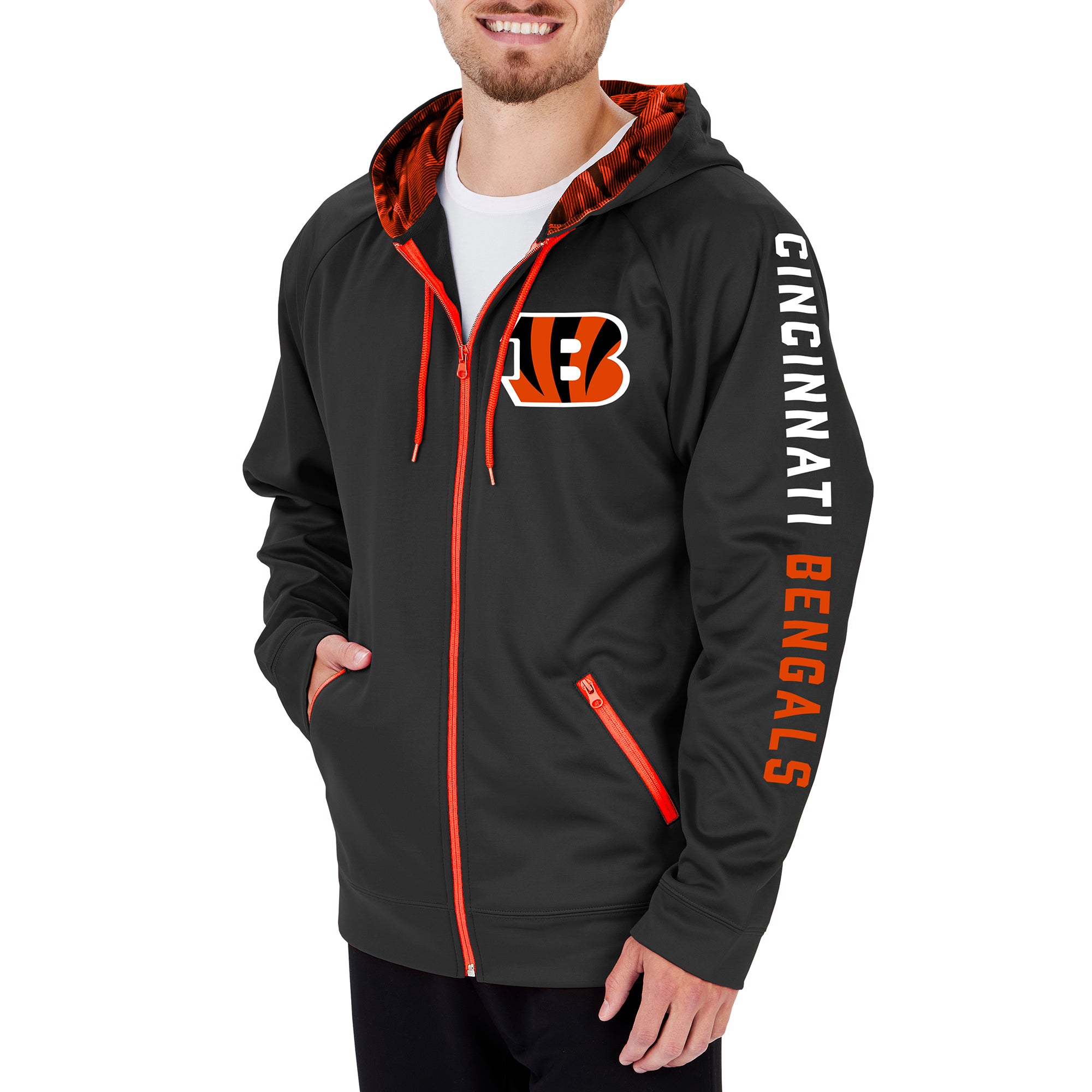 Men's NFL Cincinnati Bengals Full-Zip Camo-Lined Colorful Hoodie by Zubaz