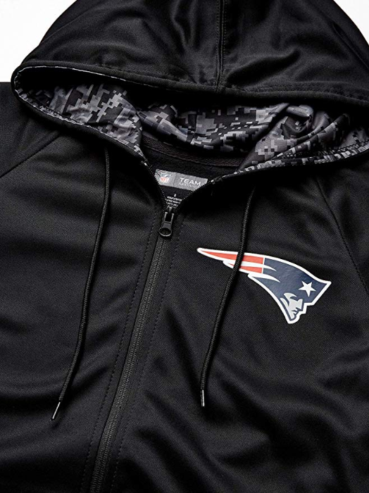 Hot! Zubaz Men's NFL New England Patriots Black Digital Camo Full-Zip Hoodie
