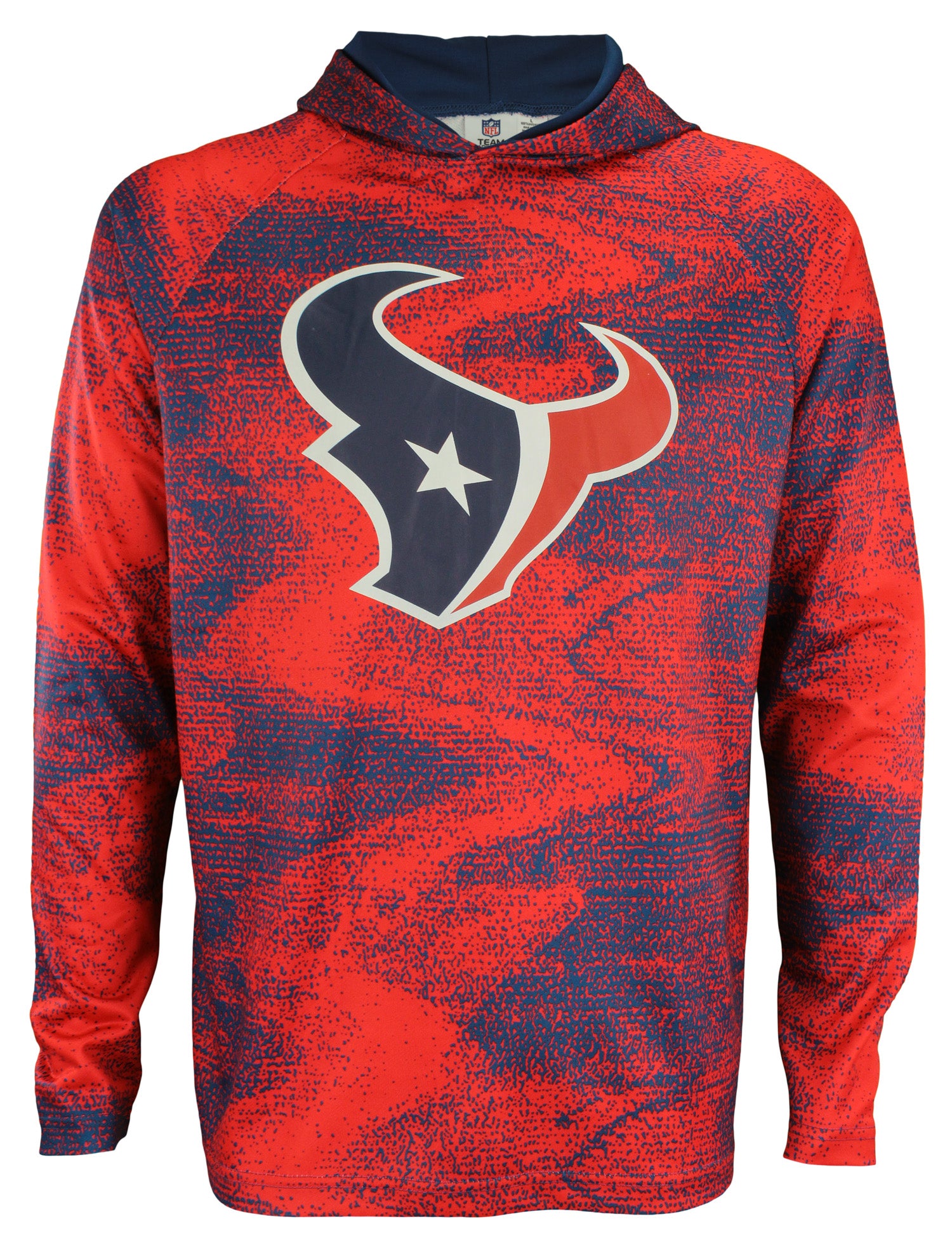 Zubaz Men's Lightweight French Terry NFL Houston Texans Static Body Hoodie