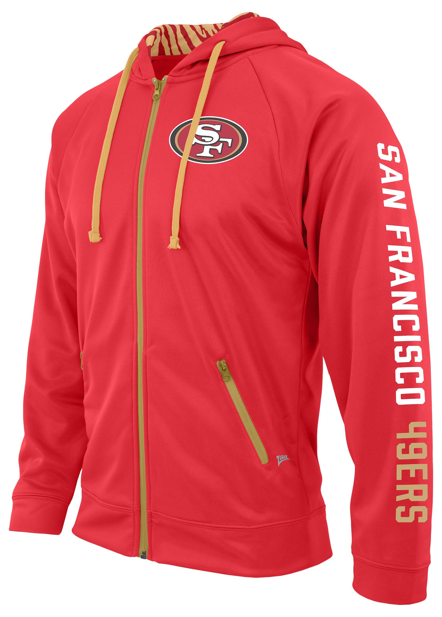 Hot! Zubaz NFL Men's San Francisco 49ers Full Zip Logo Hoodie