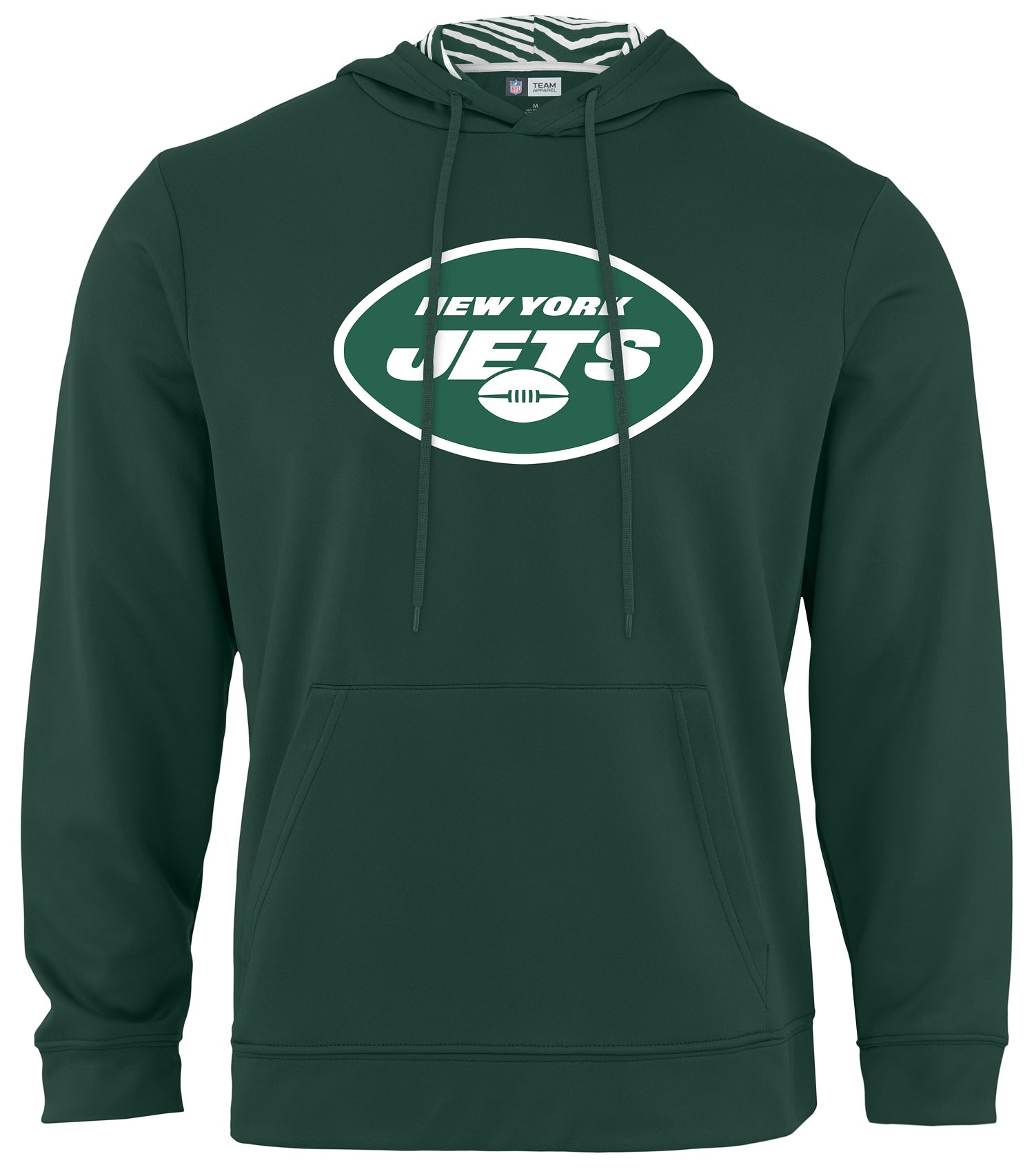 Zubaz NFL Men's New York Jets Team Color Zebra Hood Liner Licensed Hoodie