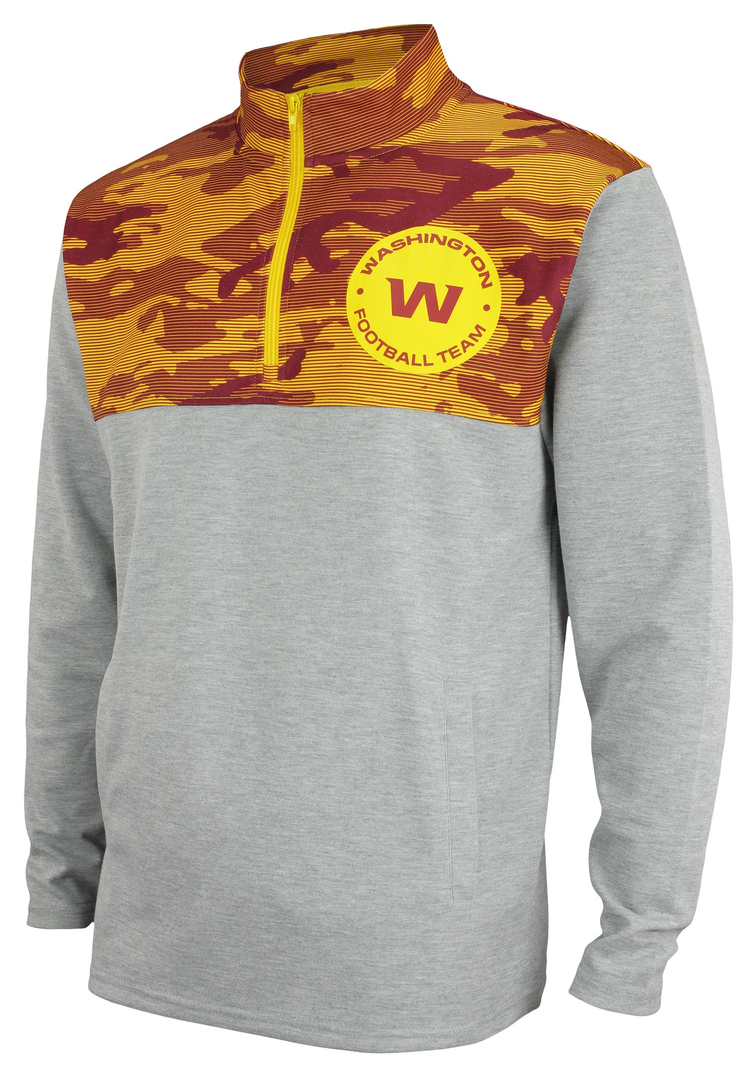 Hot Deal! Men's Zubaz 1/4 Zip Fleece Pullover with Camo Lines for Washington Football Team Fans
