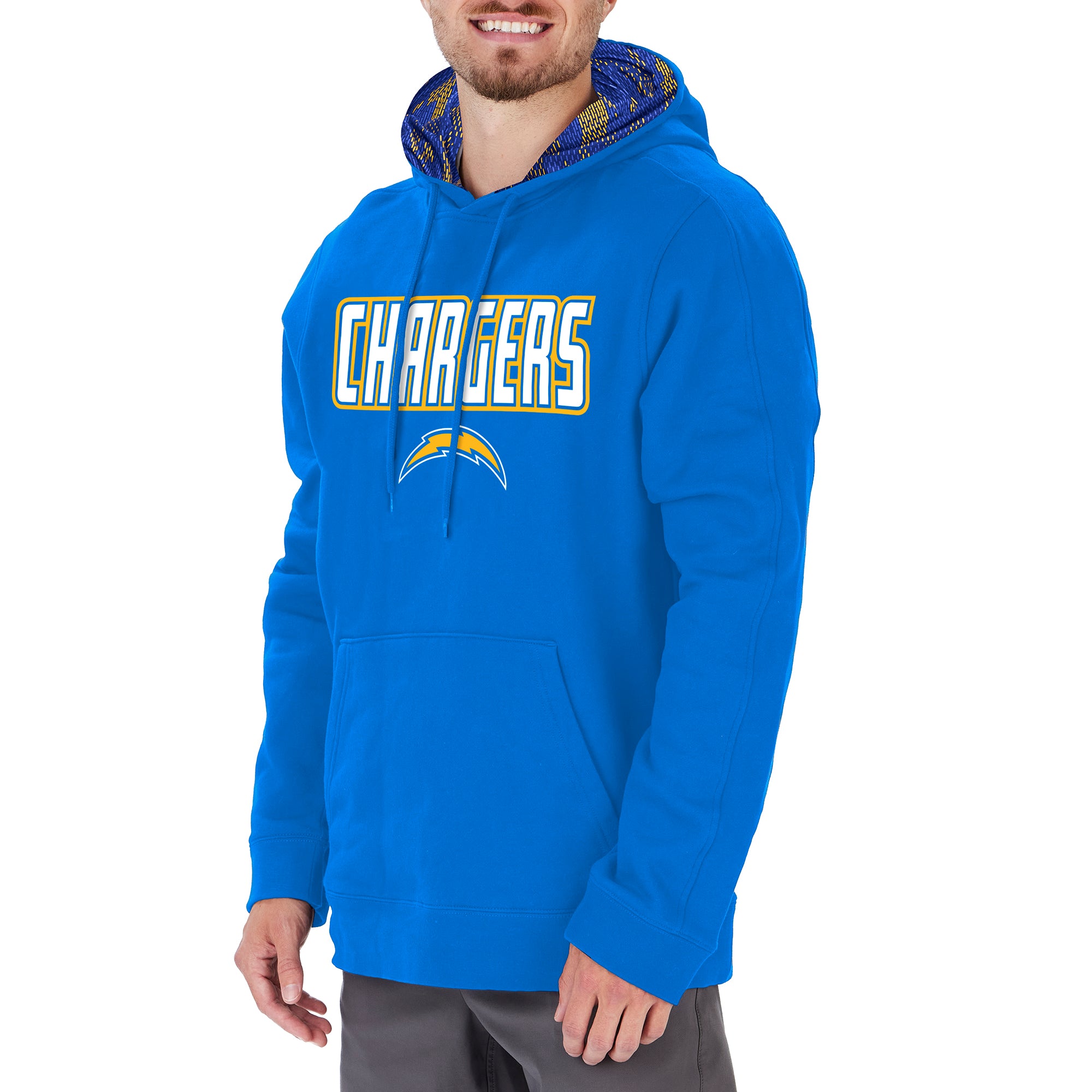 Zubaz Men's Los Angeles Chargers Viper Print Comfortable NFL Hoodie