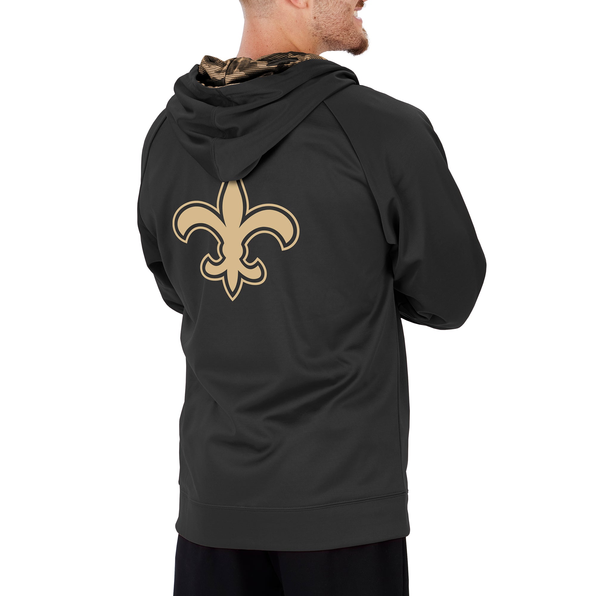 Hot! Zubaz NFL Men's New Orleans Saints Camo Full - Zip Hoodie