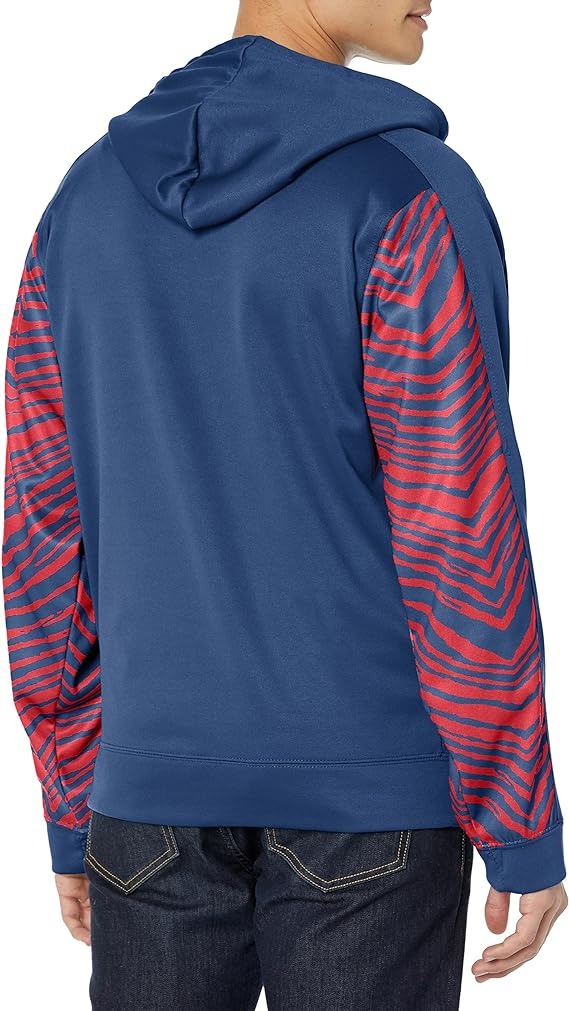 Hot! Zubaz Men's New England Patriots Zebra Print Full Zip Hoodie