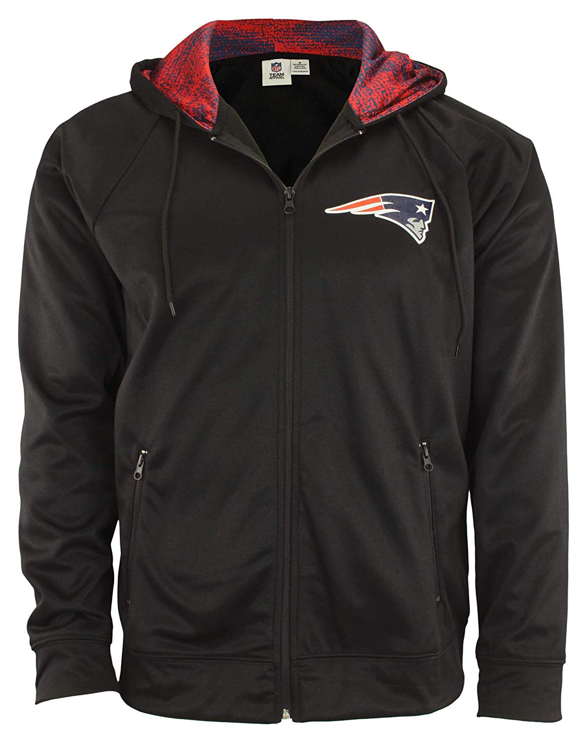Zubaz Men's Heavyweight Full - Zip Performance Hoodie for New England Patriots Fans