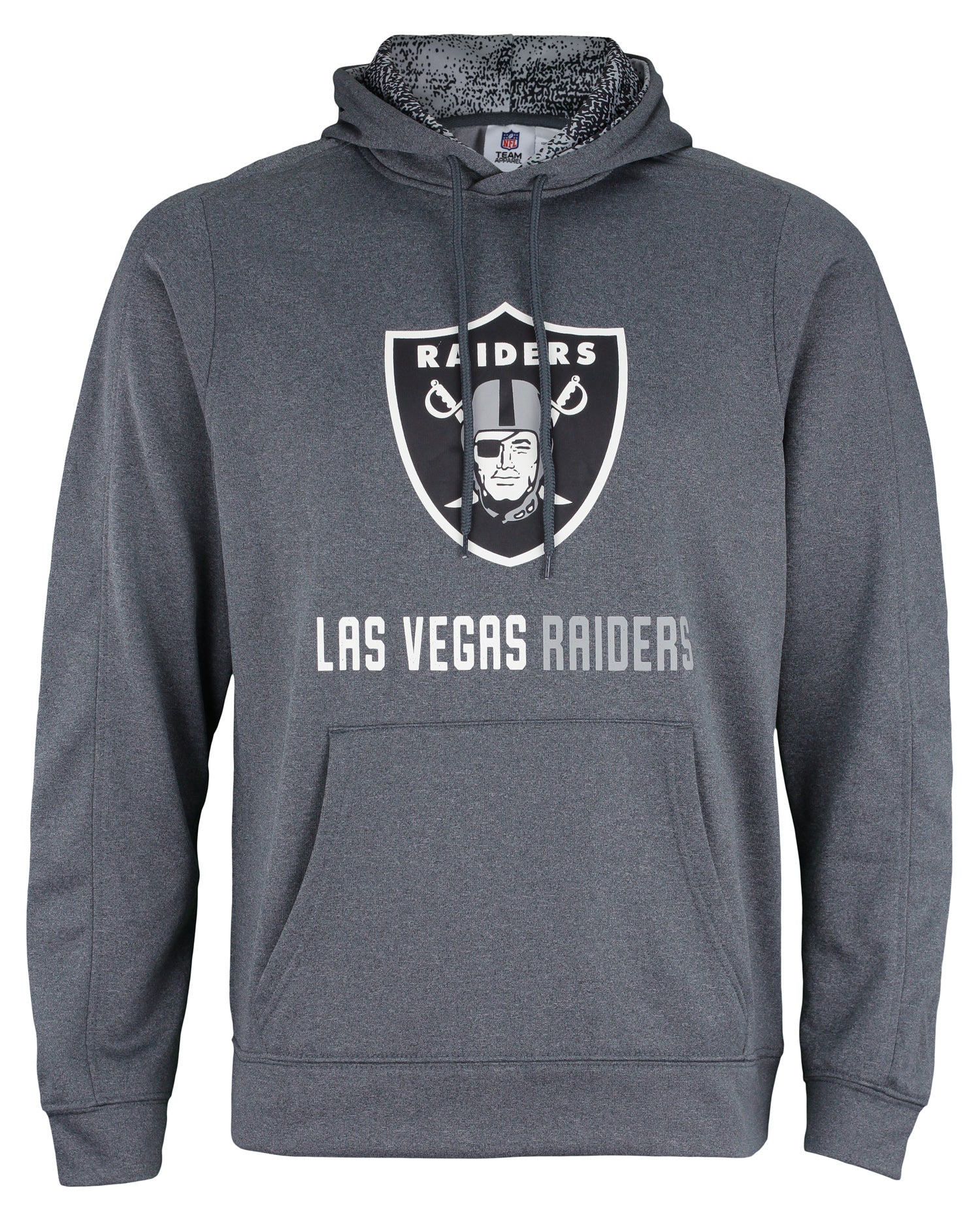 Hot Deal! Zubaz Men's Heather Grey Las Vegas Raiders Performance Fleece Hoodie for NFL Fans