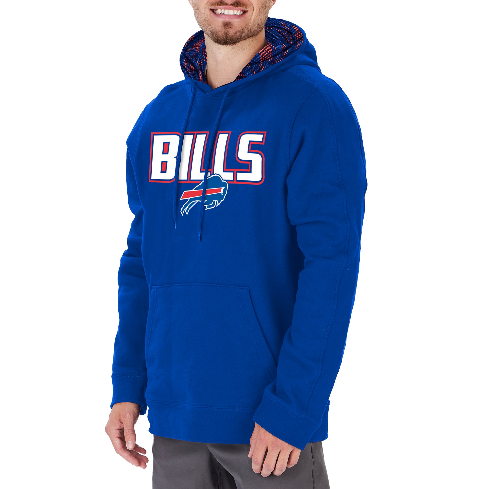 Hot Sale! Zubaz Men's NFL Buffalo Bills Viper Print Hooded Sweatshirt