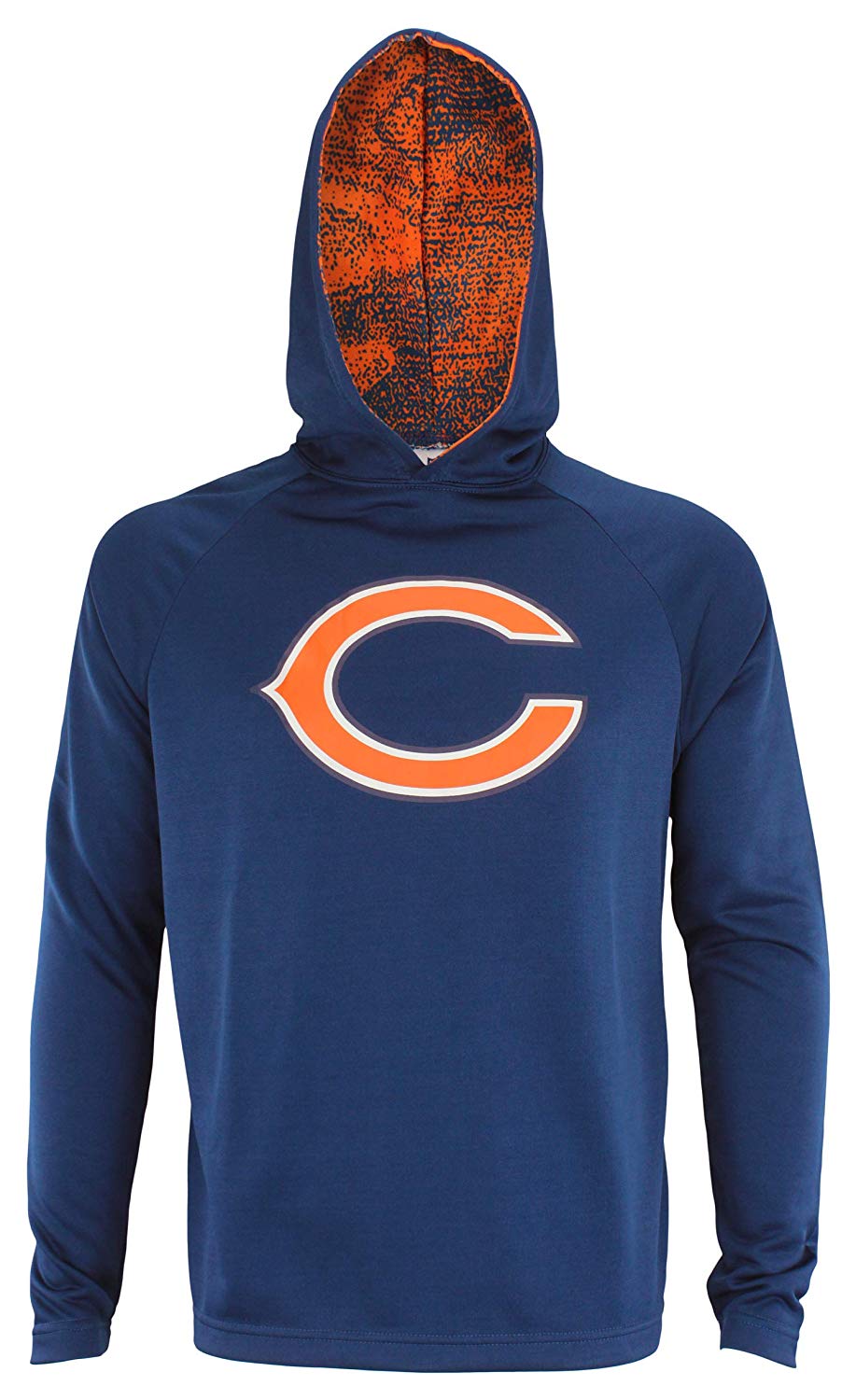Zubaz Men's Lightweight French Terry NFL Chicago Bears Performance Hoodie