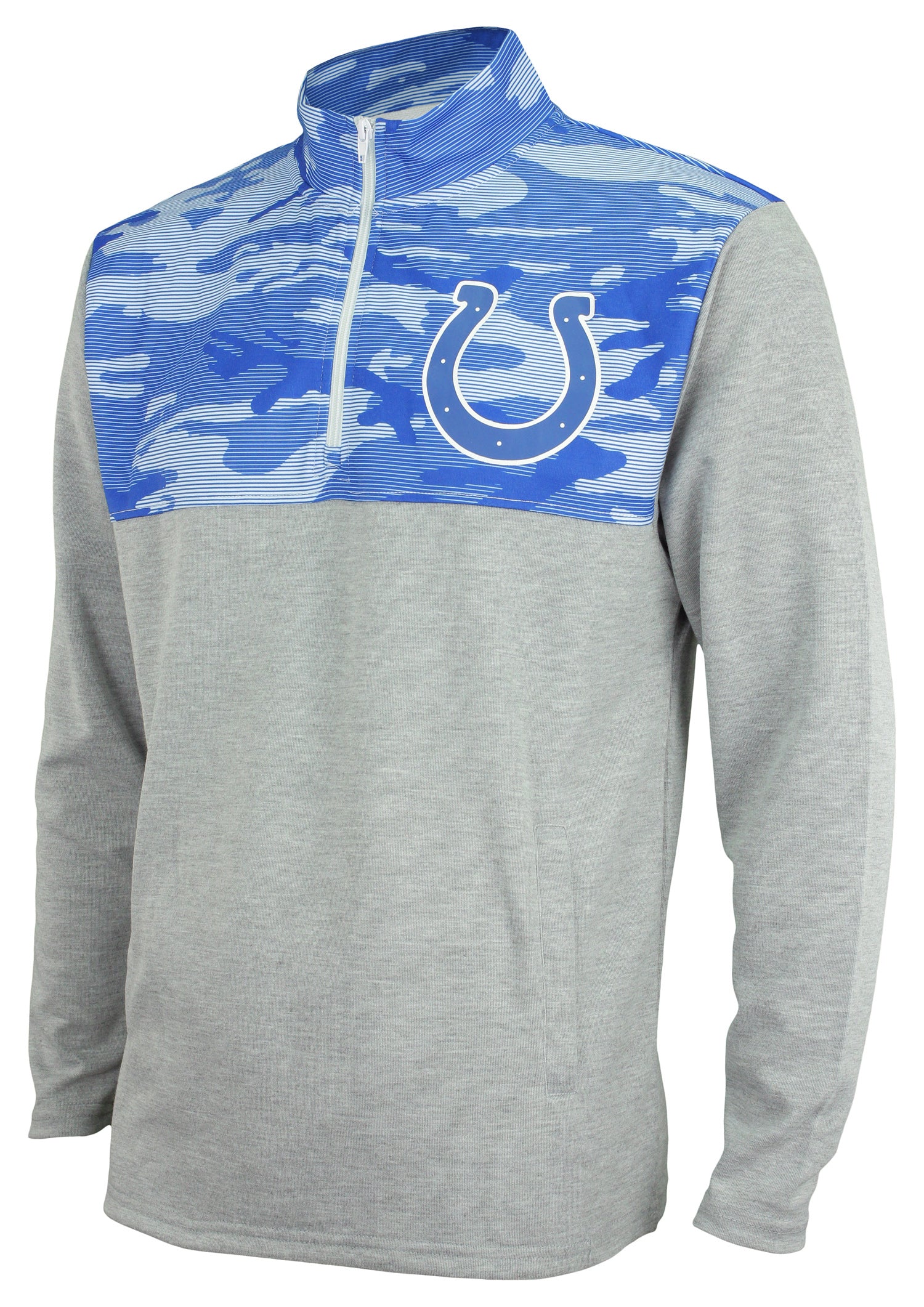 Men's Zubaz NFL Indianapolis Colts Camo-lined 1/4 Zip Fleece Pullover