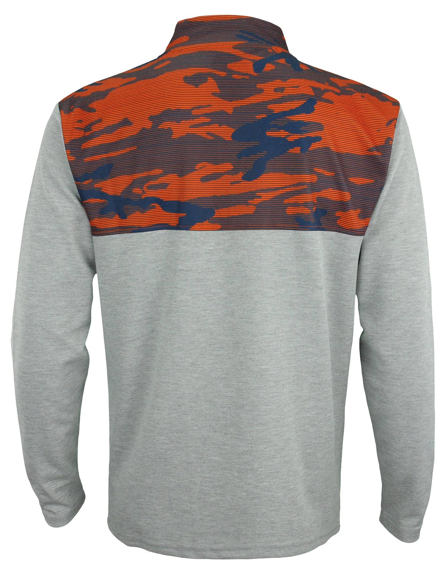 Zubaz Men's Gray 1/4 Zip NFL Chicago Bears Fleece Pullover with Camo Patterns