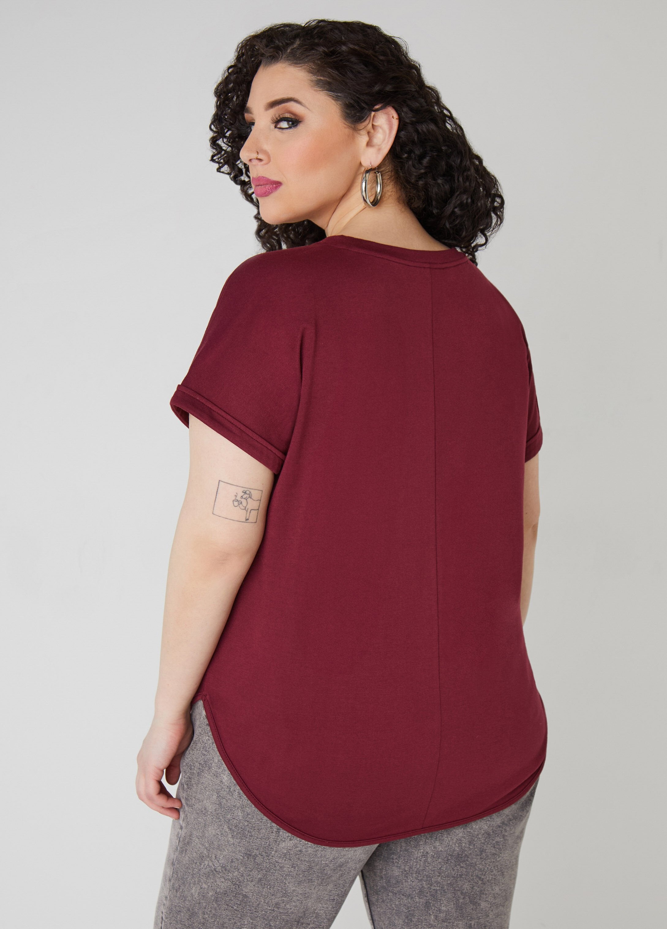 Stylish Soft Cuffed French Terry Women's Top for Everyday Wear