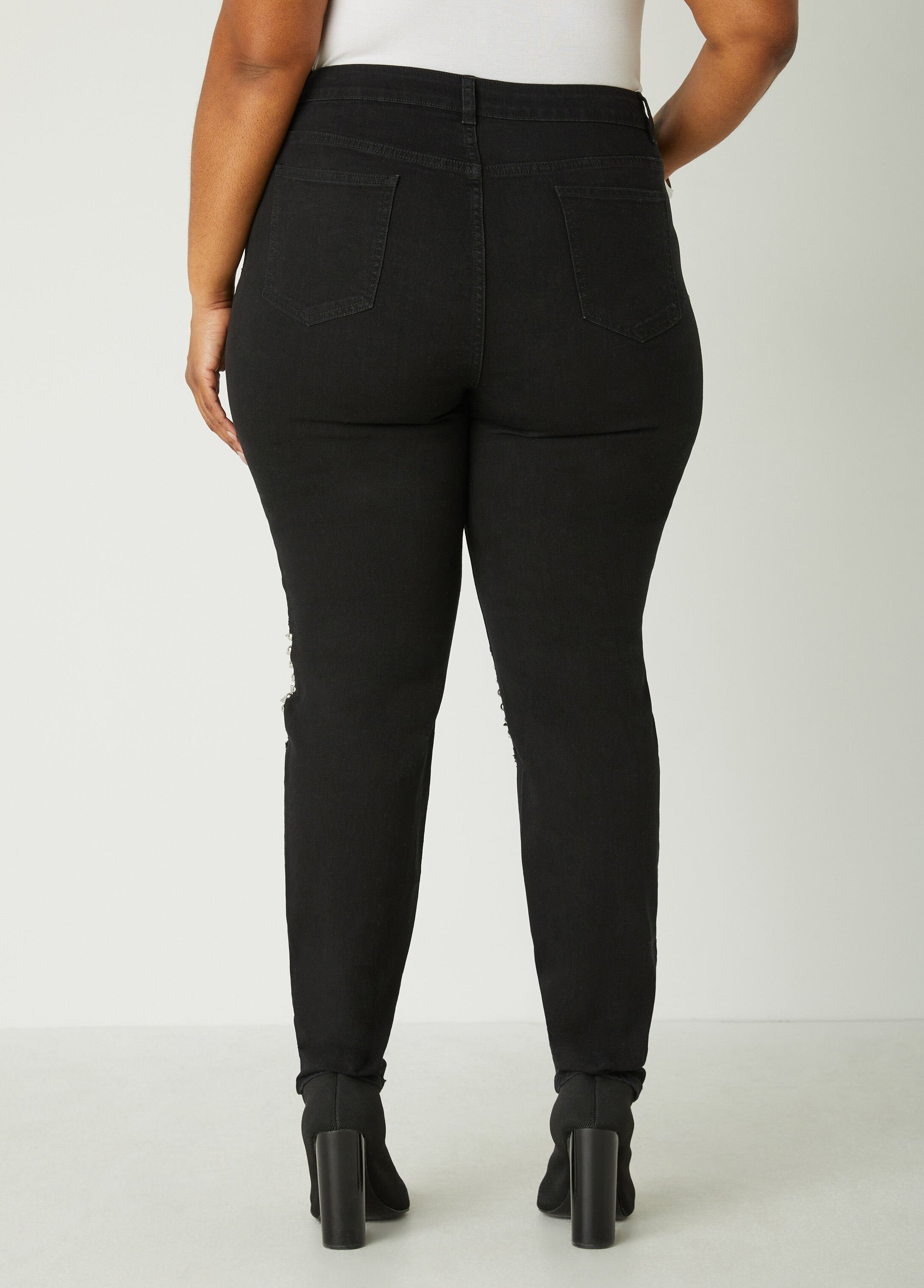 Hot Studded Mid-Rise Skinny Jeans