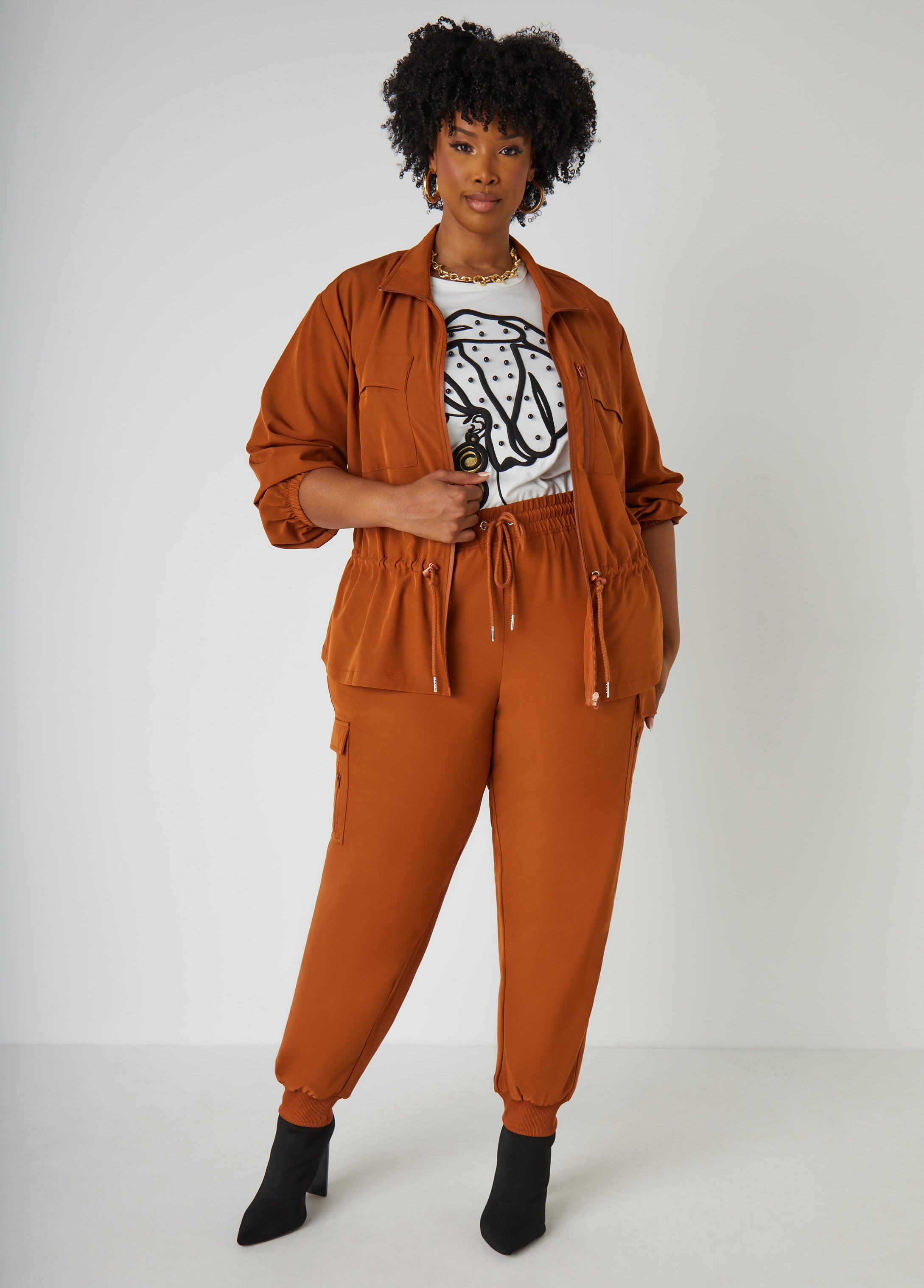 Hot Sale High-Rise Woven Cargo Joggers for Fashionable Look
