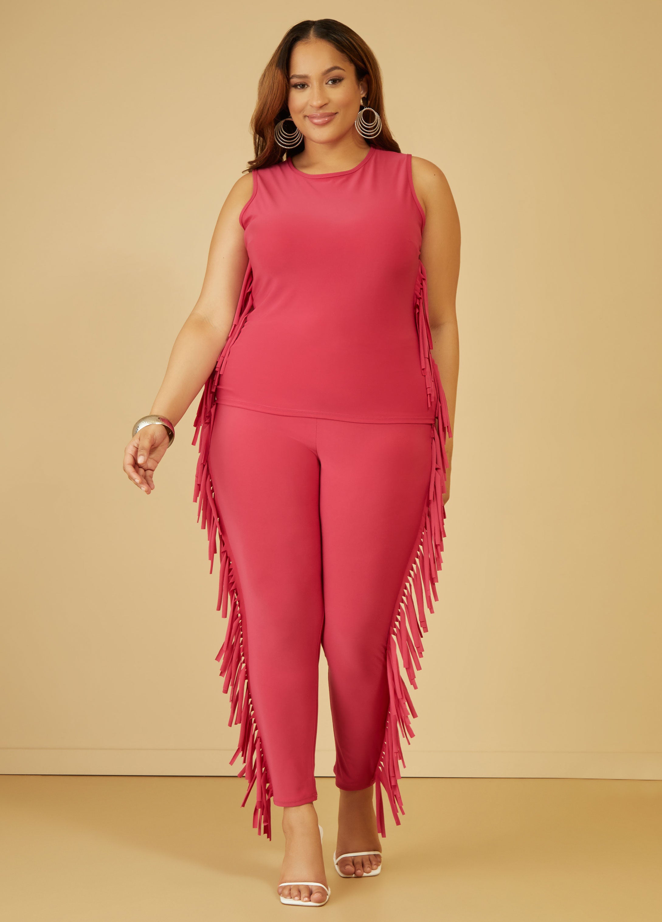 Hot Deal! Fringed Stretch - Knit Tank Top
