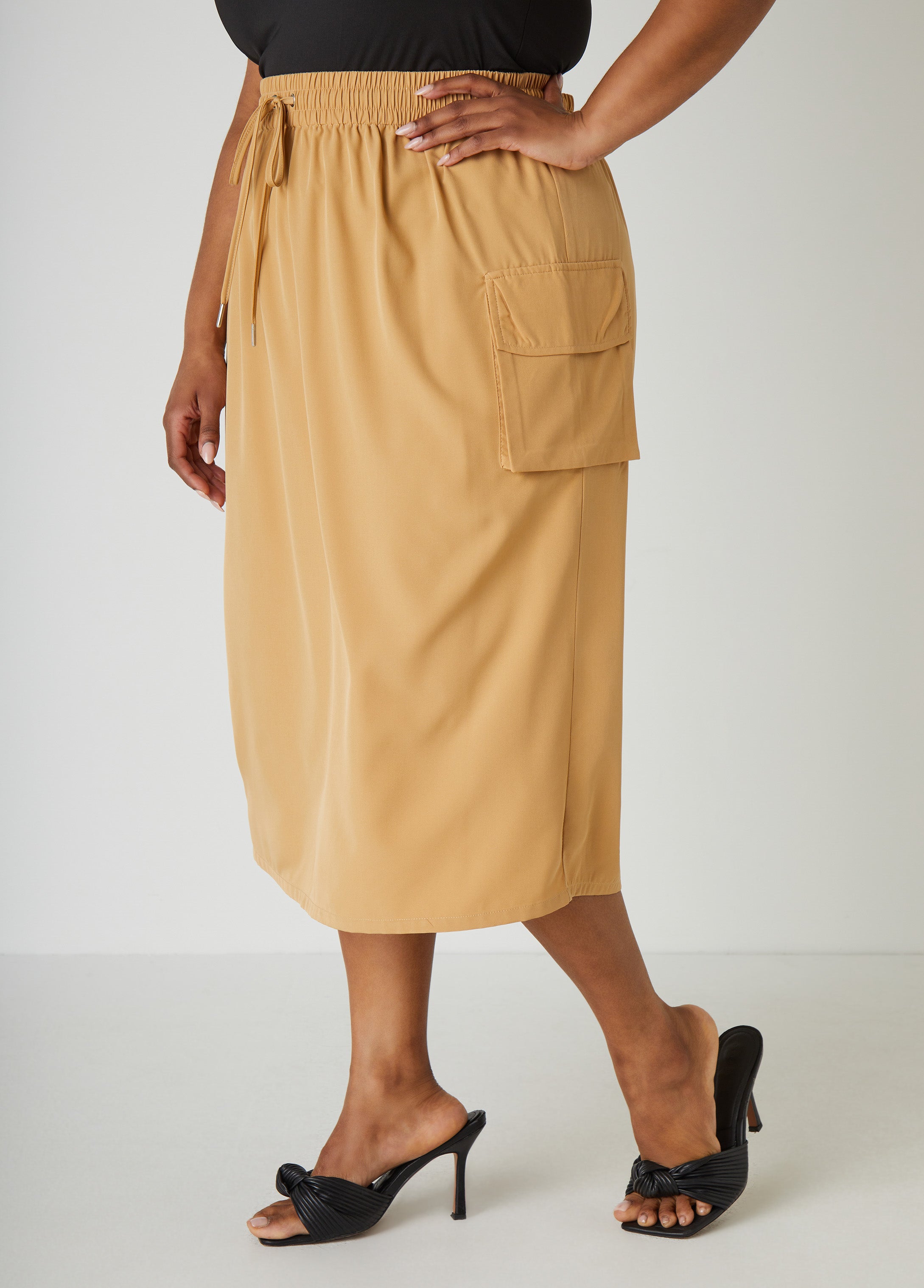 Hot Sale! Stylish Woven Midi Cargo Skirt for Fashionable Women