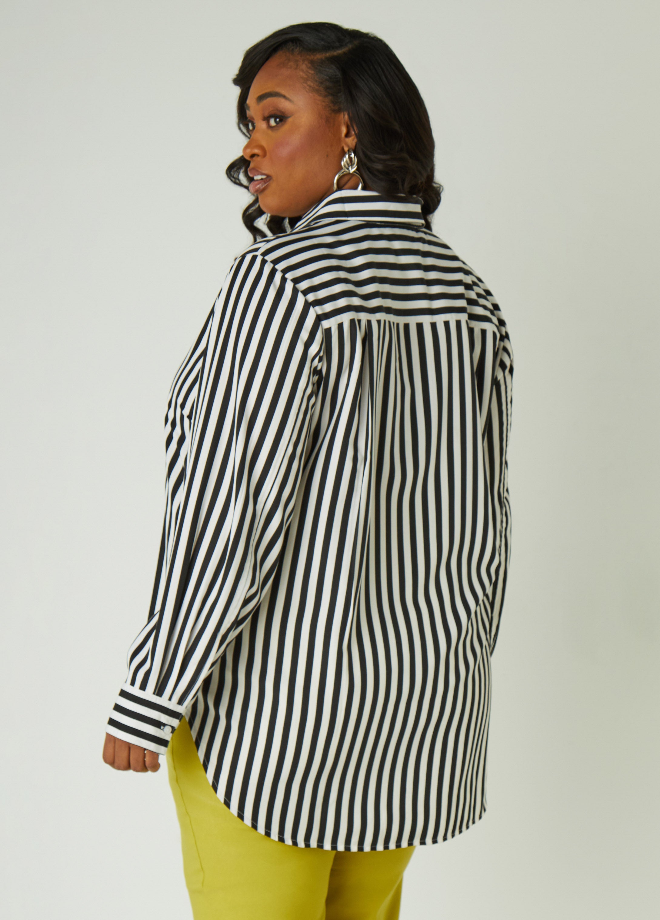 Hot Sale! Classic Collared Cotton - Blend Poplin Shirt with Blue Stripes for Work and Play